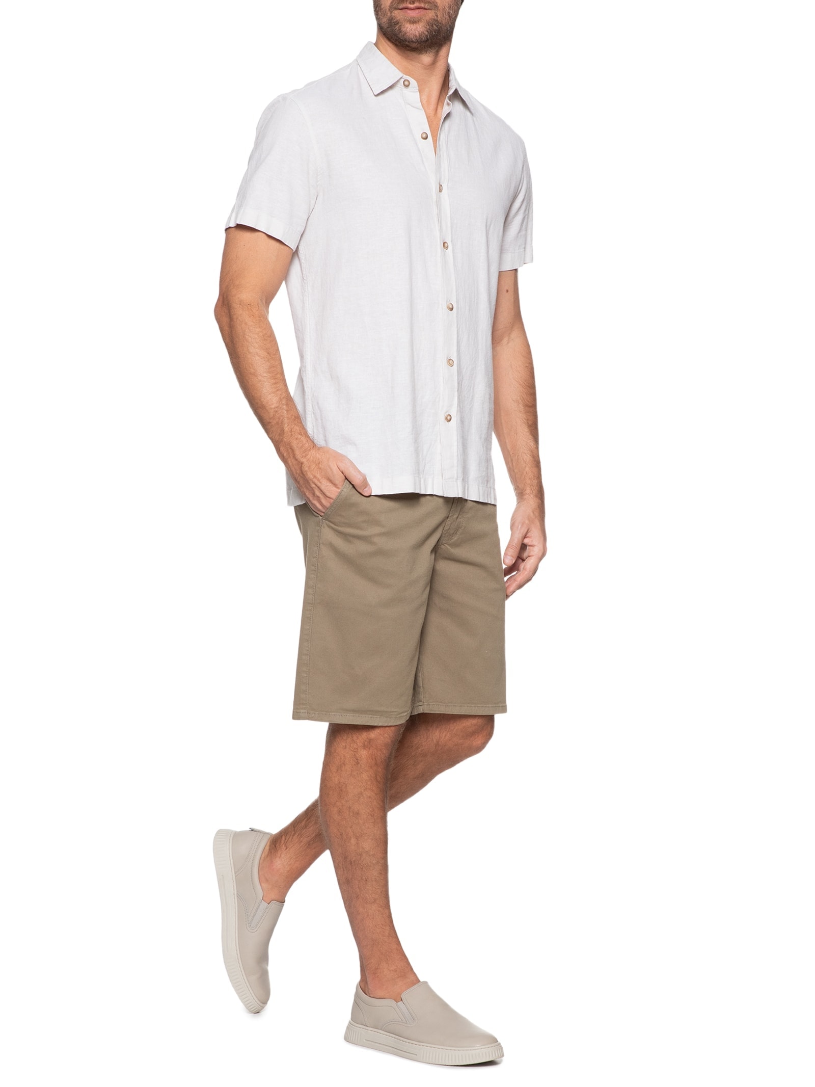 Tênis Masculino Couro Slip On Cinza '2 Essential