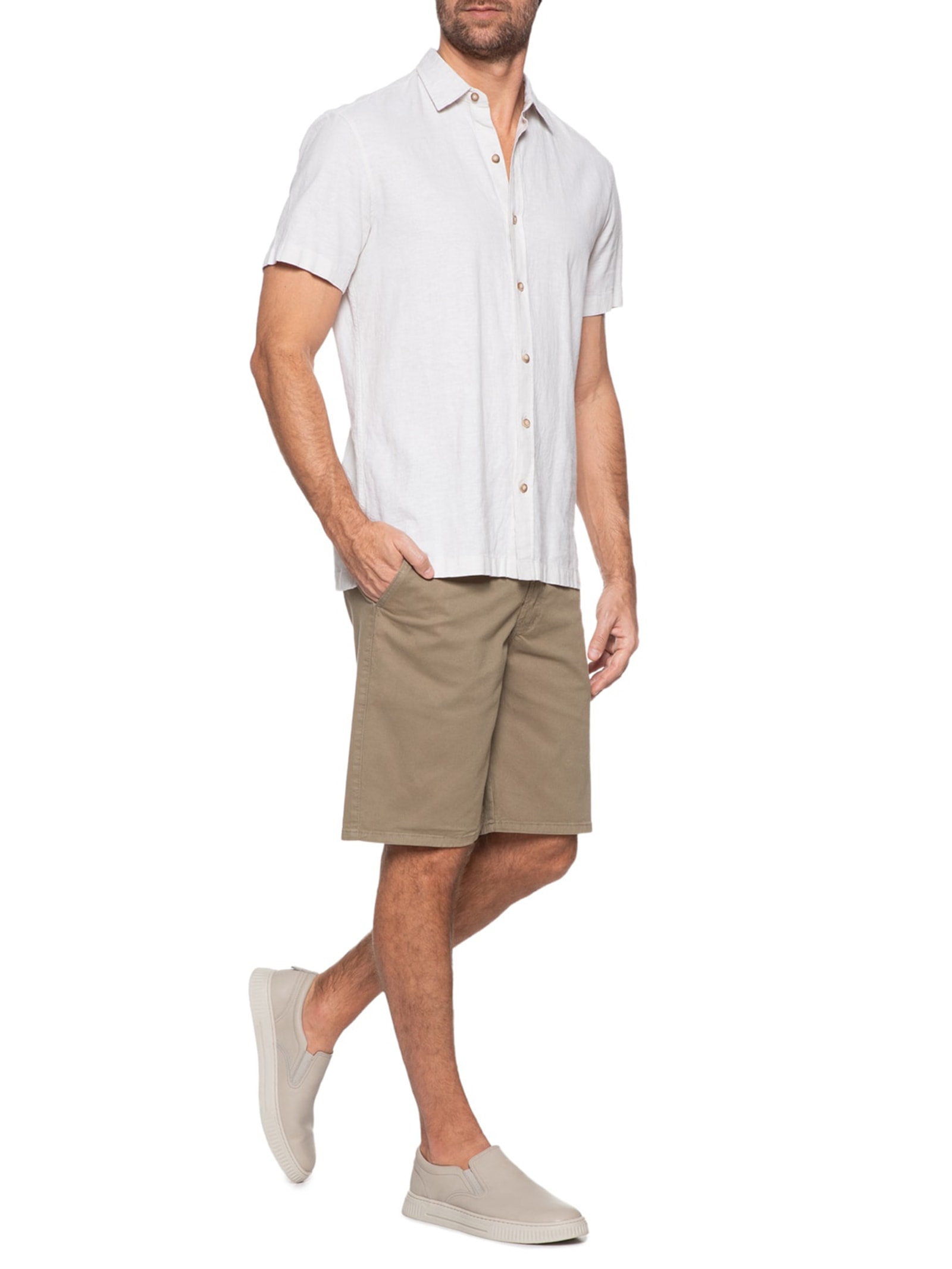 Tênis Masculino Couro Slip On Cinza '2 Essential