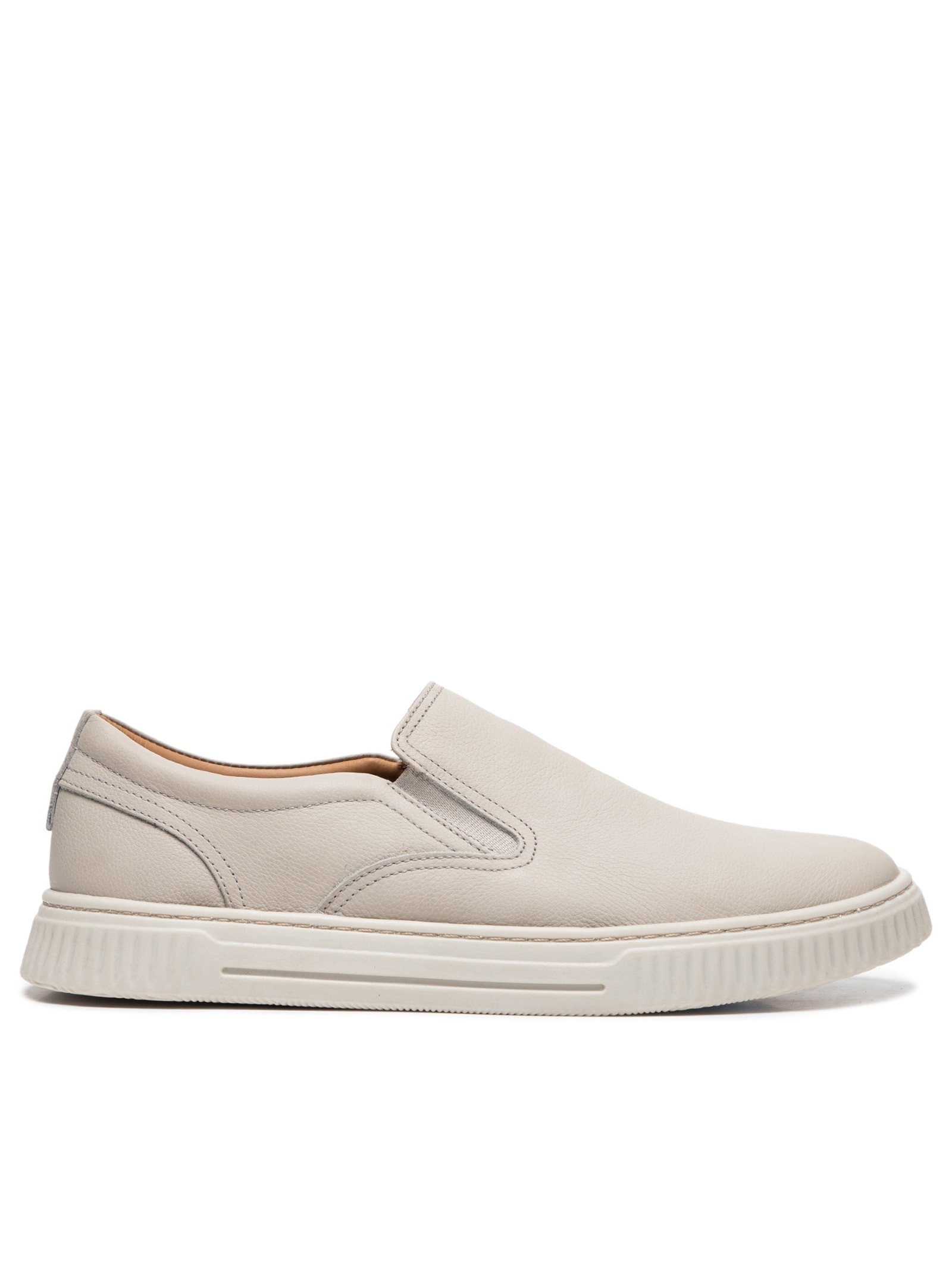 Tênis Masculino Couro Slip On Cinza '2 Essential