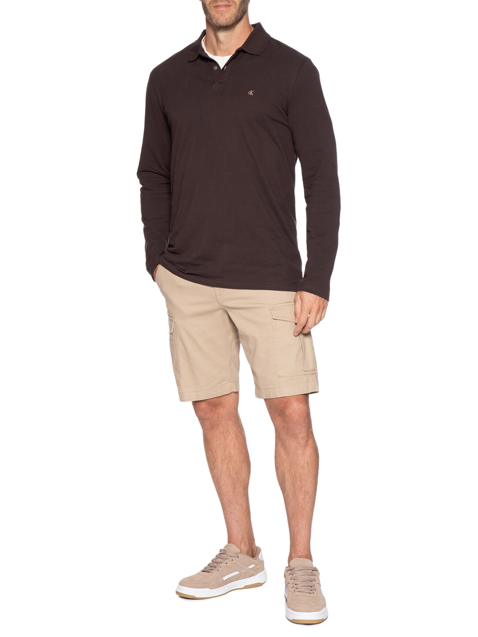 Tênis Masculino Court Camurça Layers Bege Calvin Klein Jeans