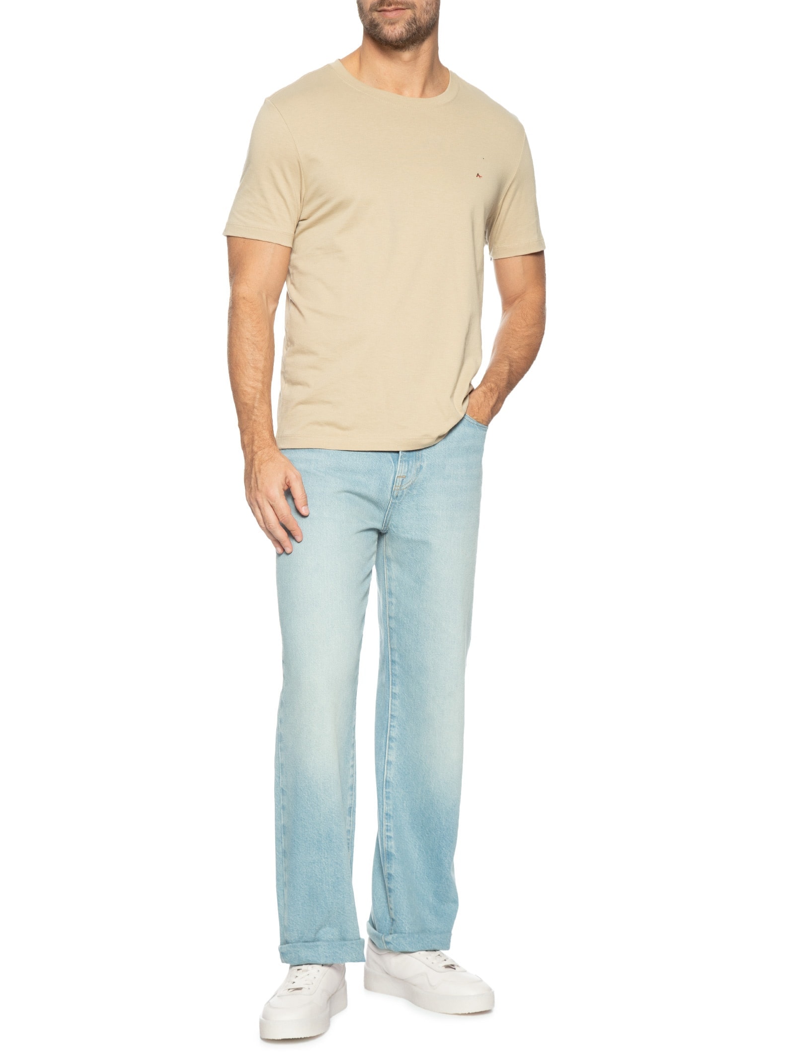 Tênis Masculino Em Couro Básico Off White Basiq Men