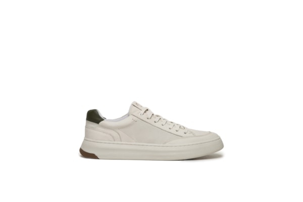 Tênis Masculino Em Couro Com Detalhes - Off White