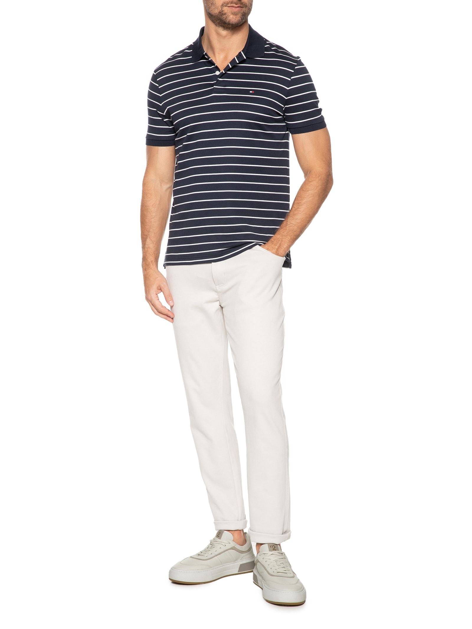 Tênis Masculino Em Couro Com Detalhes Off White '2 Essential