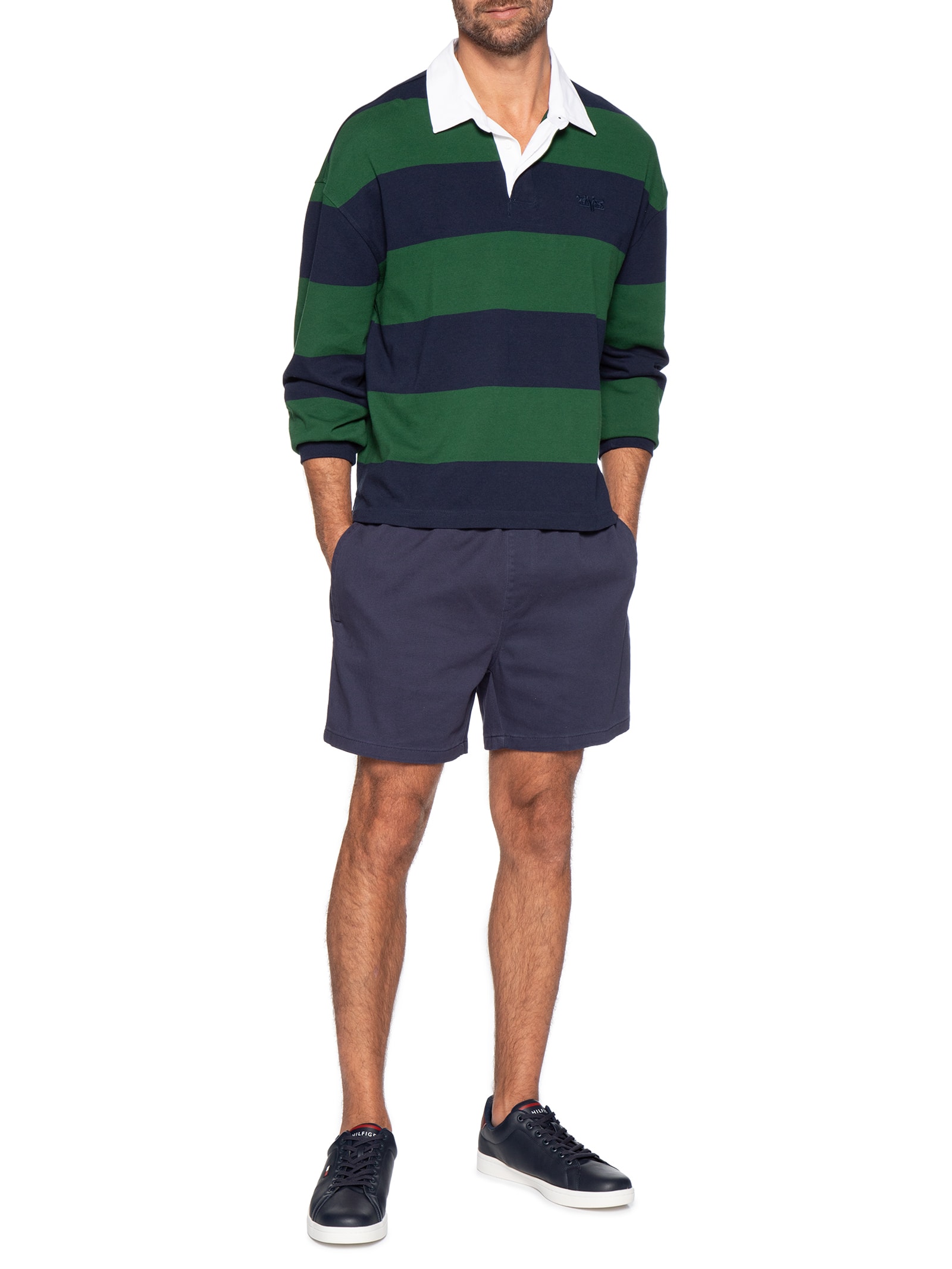 Tênis Masculino Flag Low Cut Lace-Up Azul Tommy Hilfiger