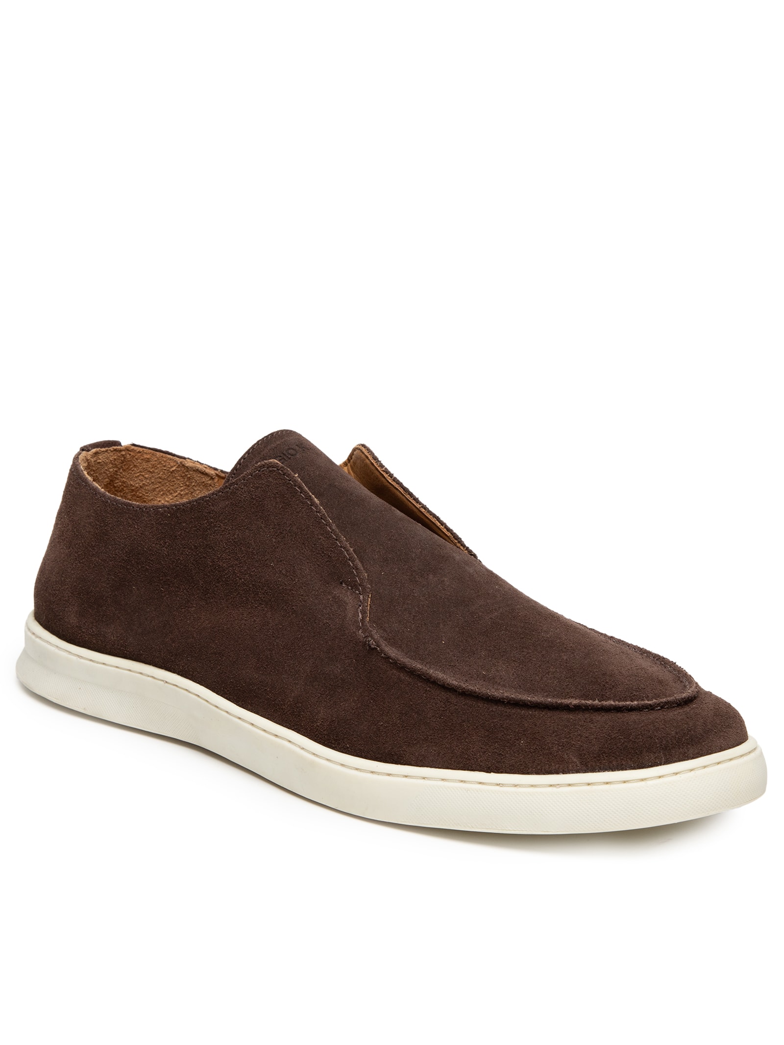 Sergio K - Tênis Masculino Loafer Camurça Sem Cadarço - Marrom