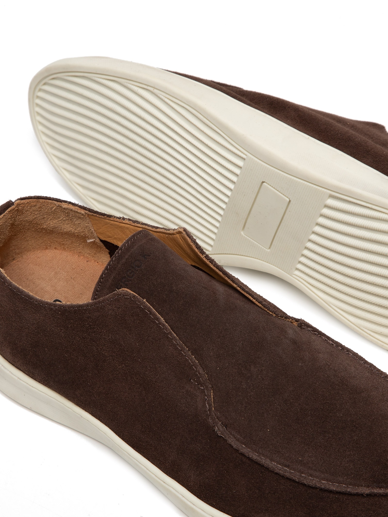 Sergio K - Tênis Masculino Loafer Camurça Sem Cadarço - Marrom