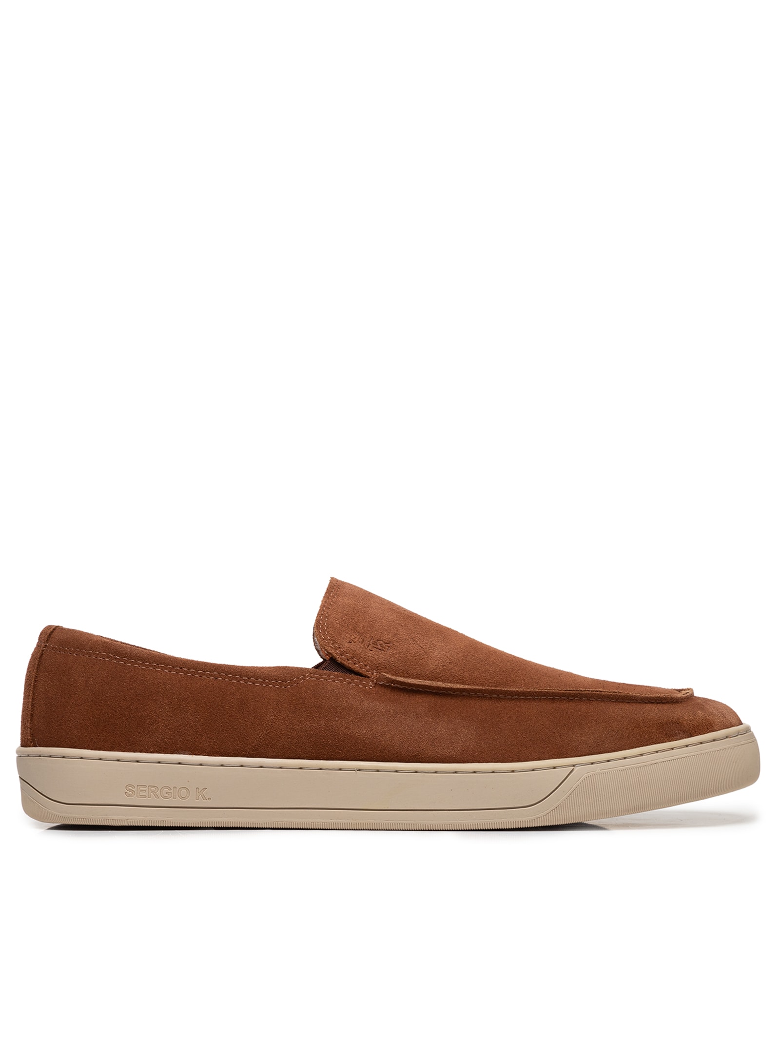 Tênis Masculino Loafer Em Camurça Bege Sergio K