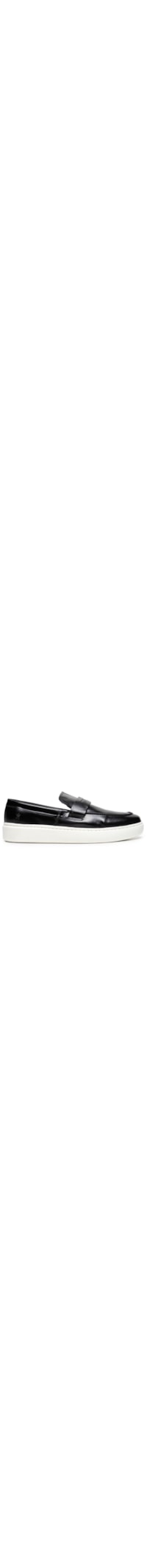 Tênis Masculino Loafer Gravata Couro - Preto