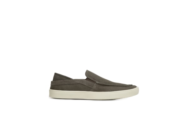 Tênis Masculino Loafer Waves Em Couro - Cinza
