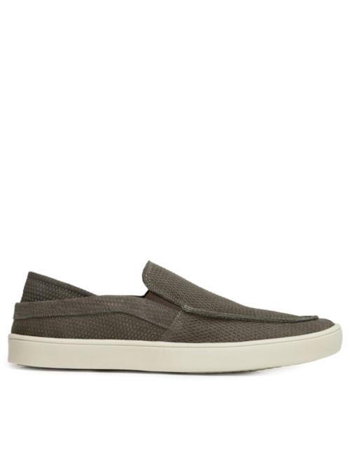 Tênis Masculino Loafer Waves Em Couro - Cinza