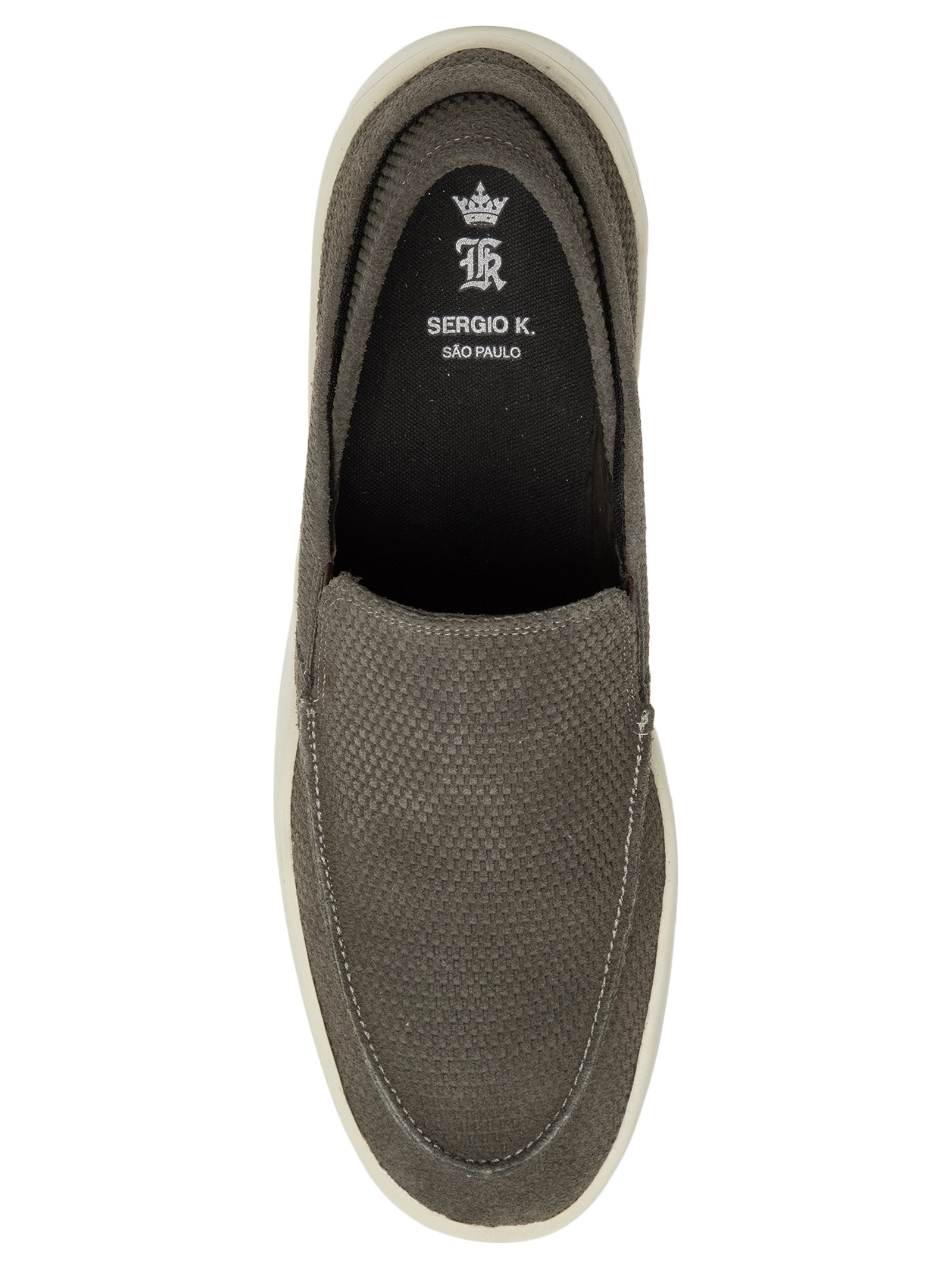 Tênis Masculino Loafer Waves Em Couro Cinza Sergio K