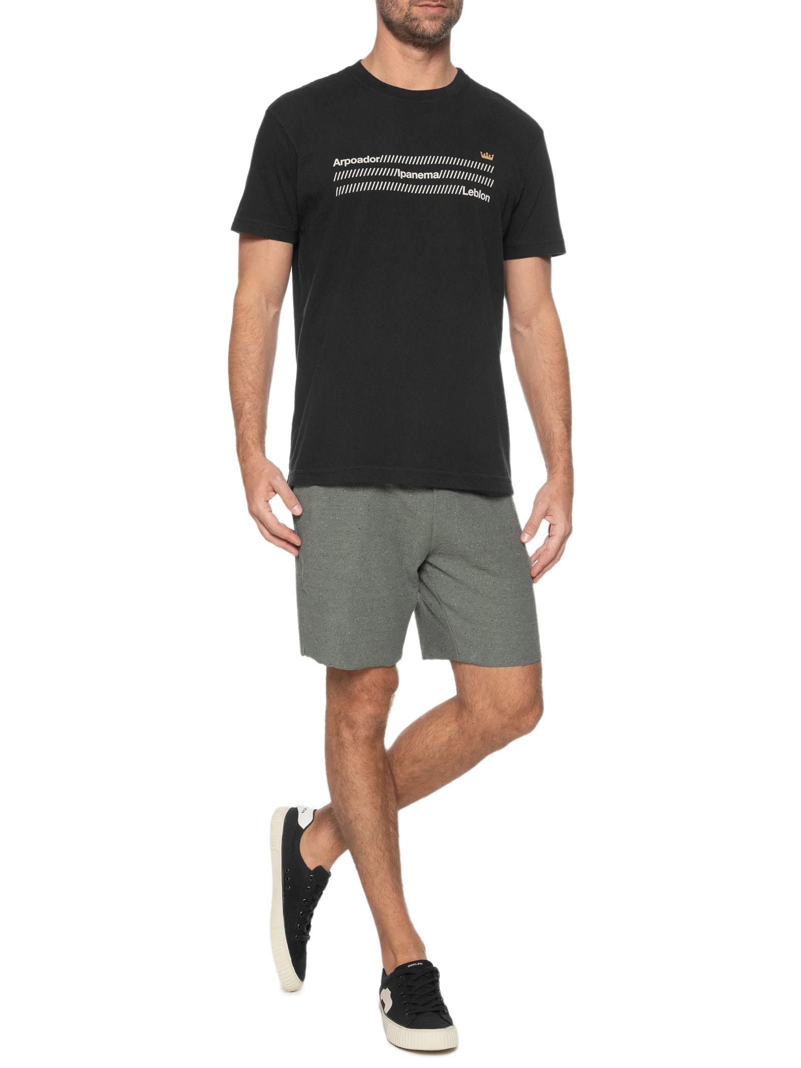 Tênis Masculino Lona +5521 Preto Osklen