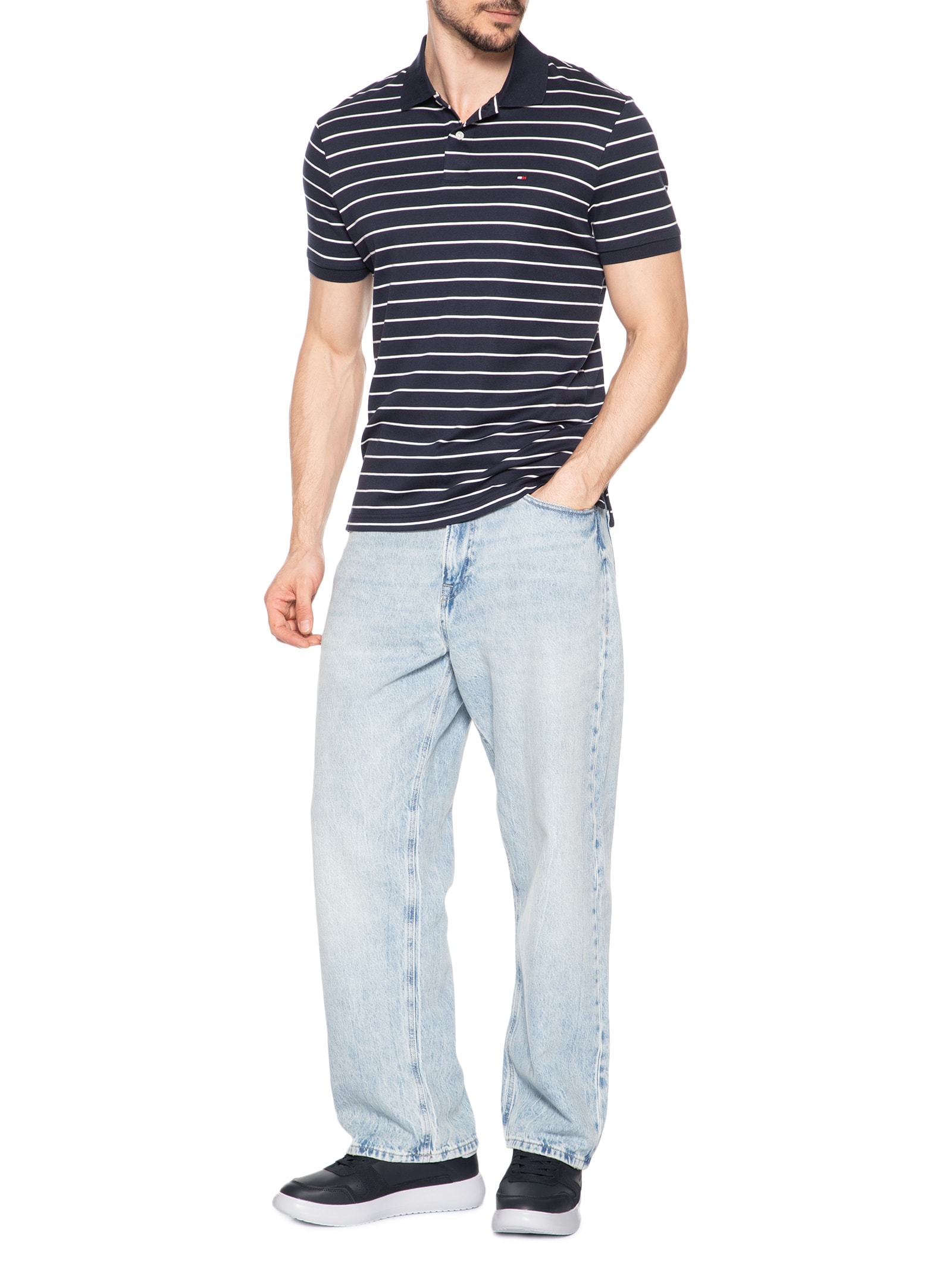 Tênis Masculino Modern Lightcup Lth Wl Azul Tommy Hilfiger