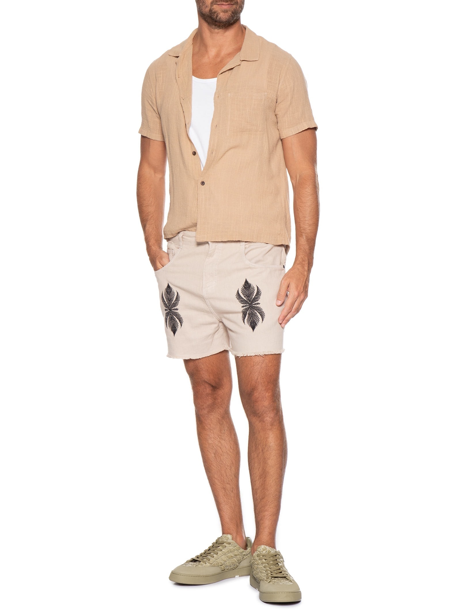 Tênis Masculino Pirarucu Ag Sneaker Monochromatic Bege Osklen