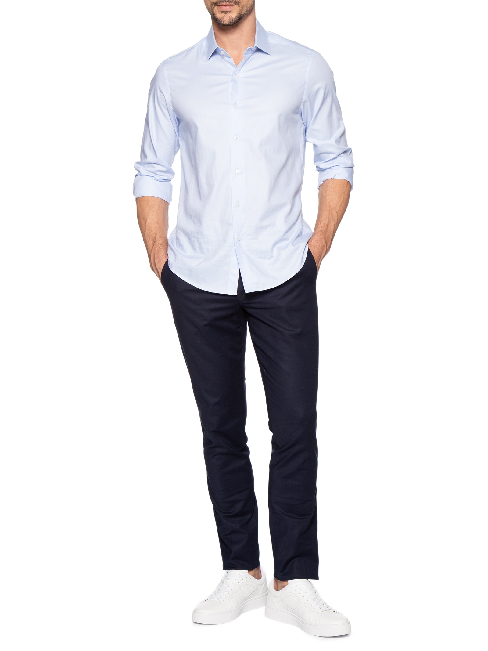 Tênis Masculino  Rhys Tenn PU – Branco Boss