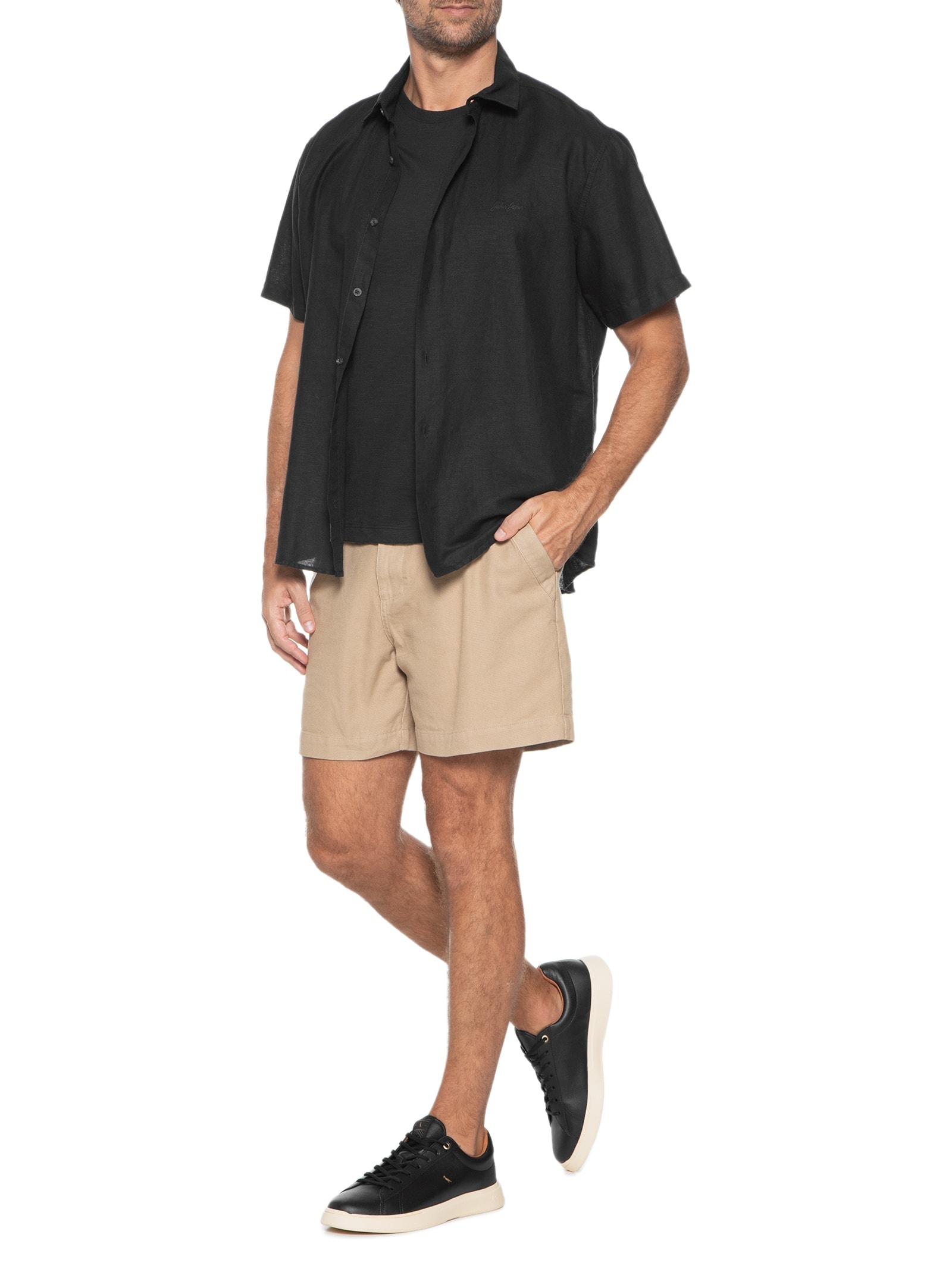 Tênis Masculino Sintético Venitex Tec Lycra Confort Preto Reserva Go