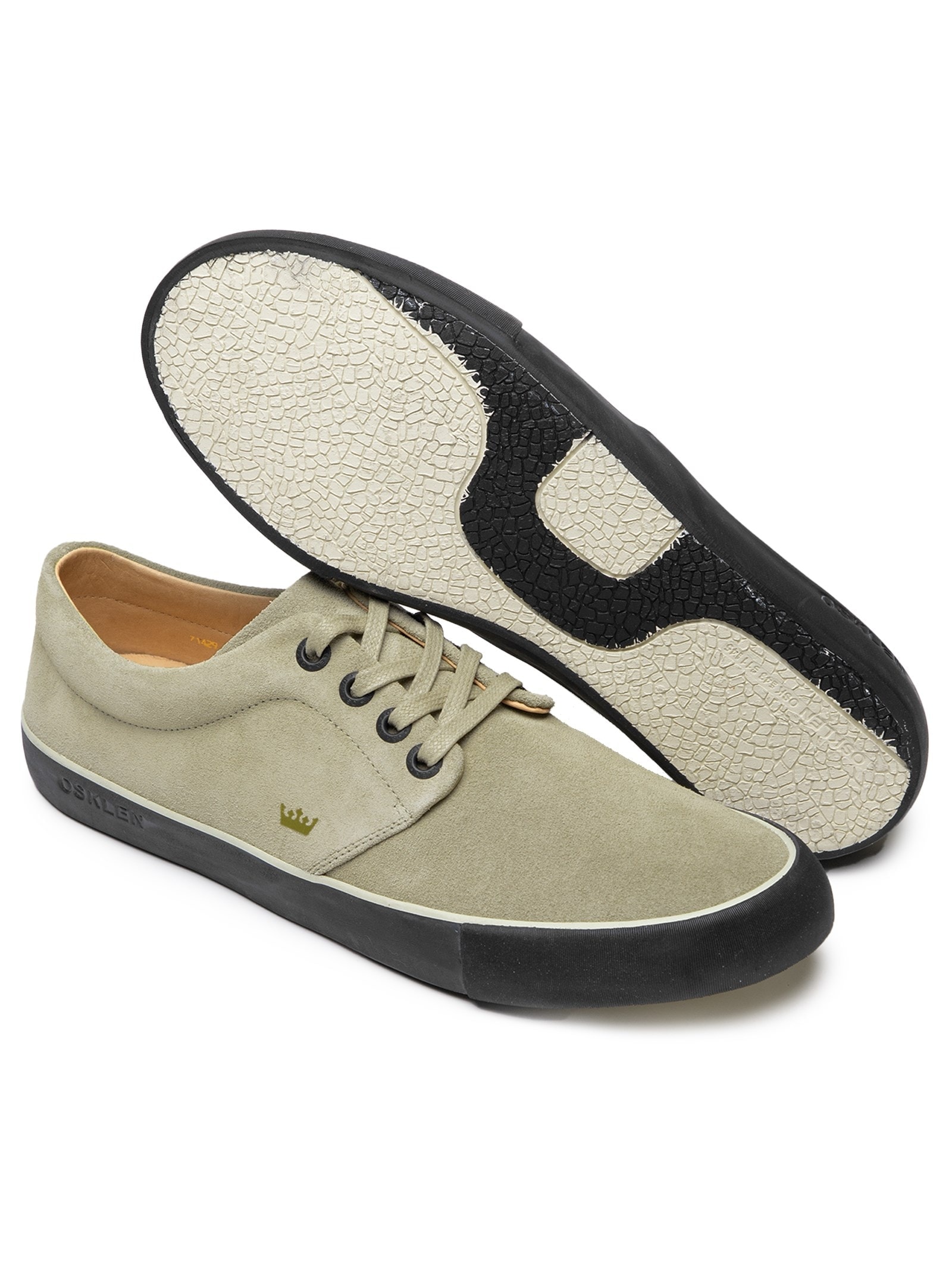 Tênis Masculino Skateboarding Camurça Black Sole M Bege Osklen