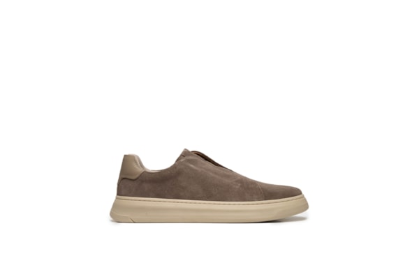 Tênis Masculino Slip On em Camurça – Bege