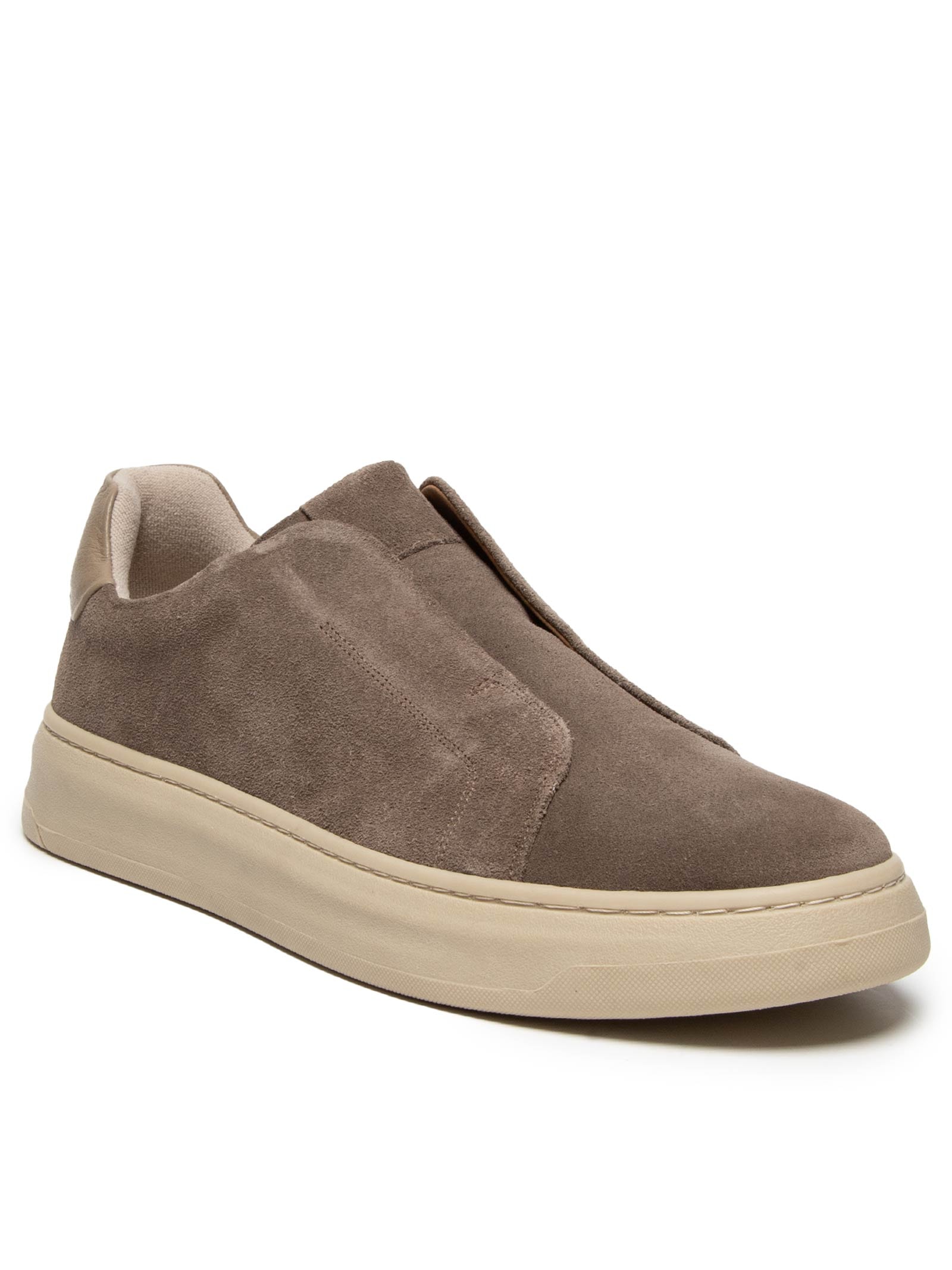 Tênis Masculino Slip On em Camurça – Bege Basiq Men