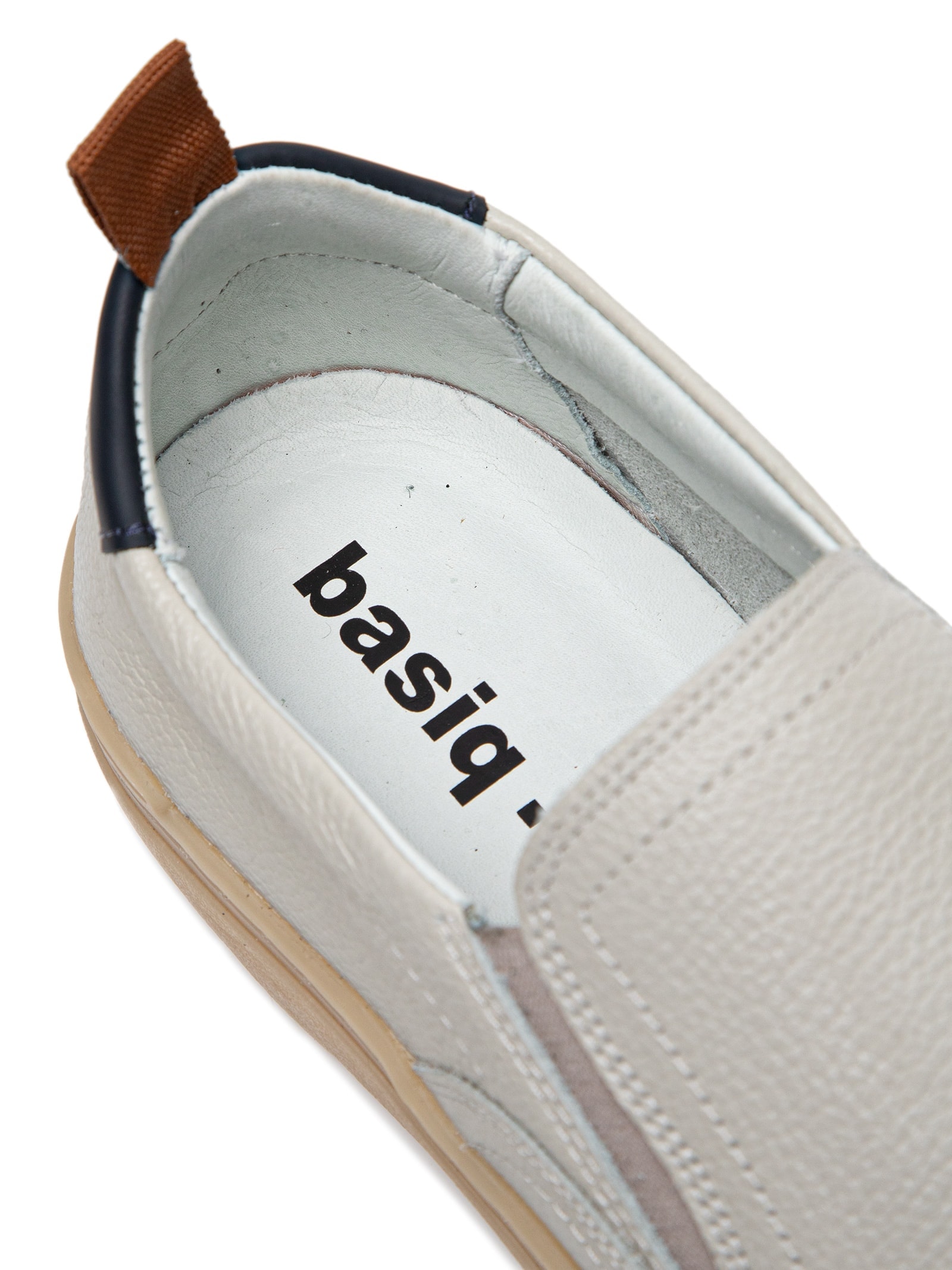 Tênis Masculino Slip On Em Couro Cinza Basiq Men