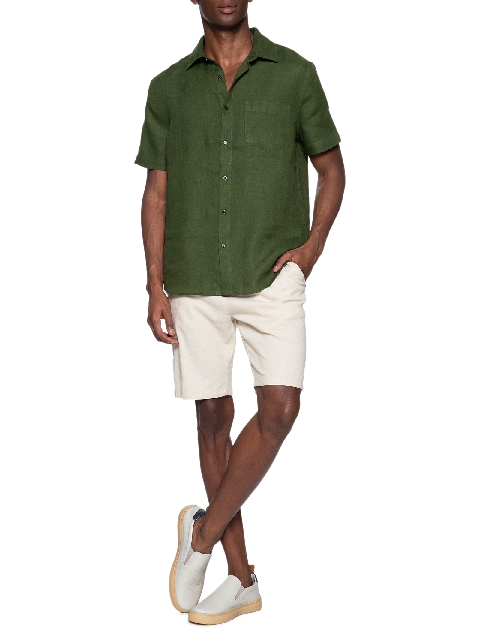 Tênis Masculino Slip On Em Couro Cinza Basiq Men