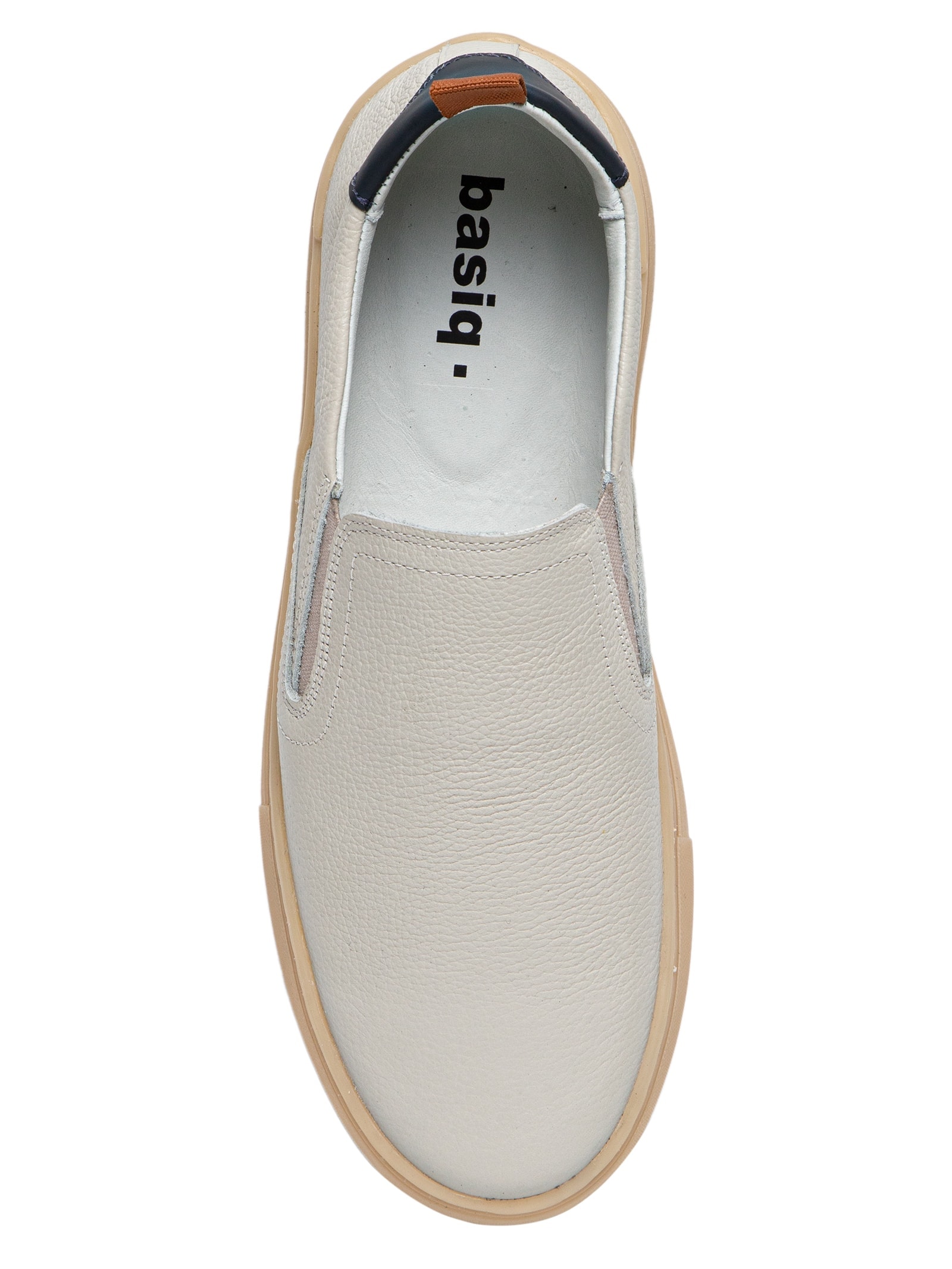 Tênis Masculino Slip On Em Couro Cinza Basiq Men