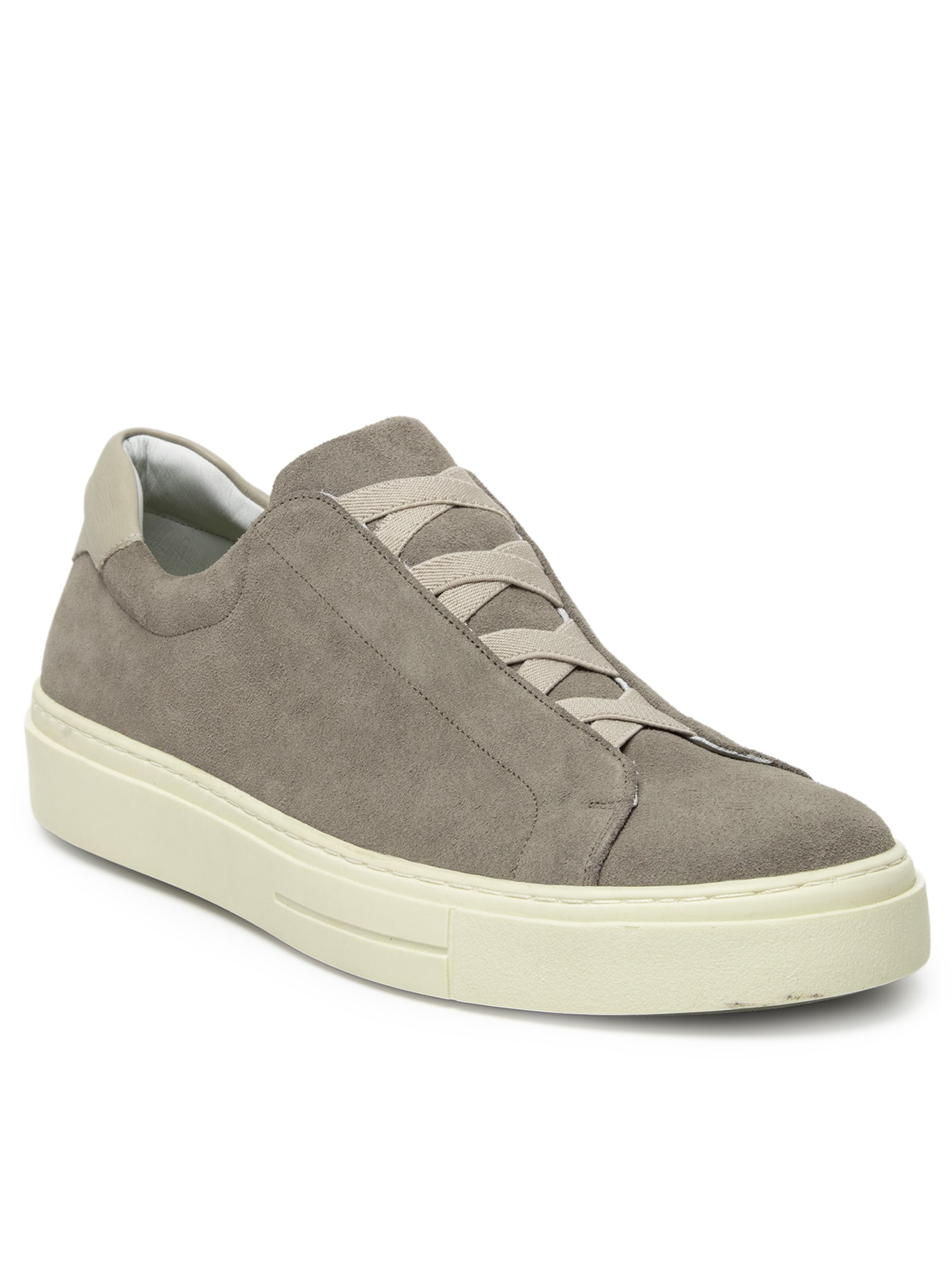 Tênis Masculino Slip On Em Couro Legítimo Bege '2 Essential