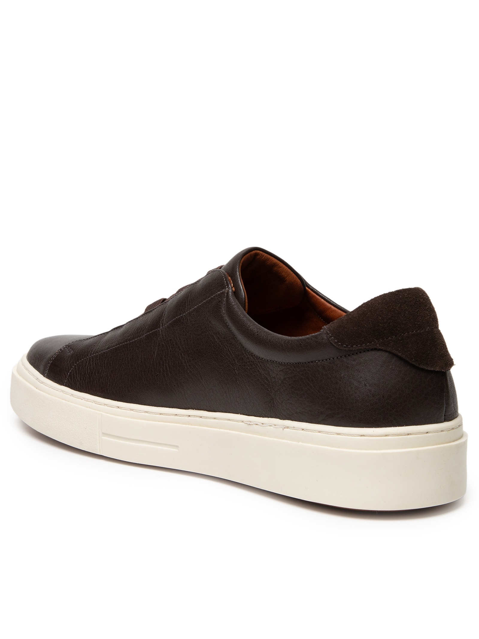 Tênis Masculino Slip On Em Couro Legítimo Marrom '2 Essential