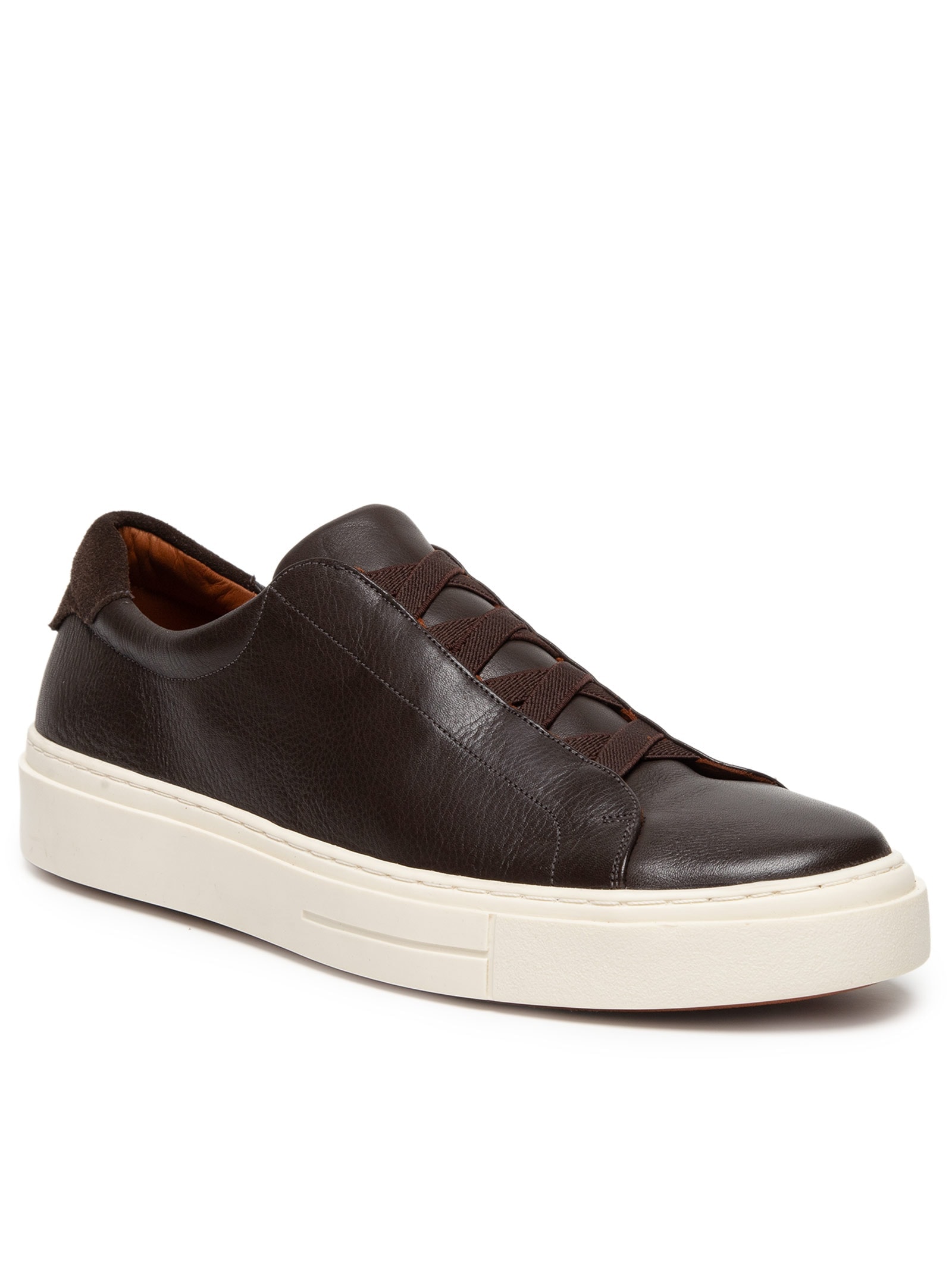 Tênis Masculino Slip On Em Couro Legítimo Marrom '2 Essential