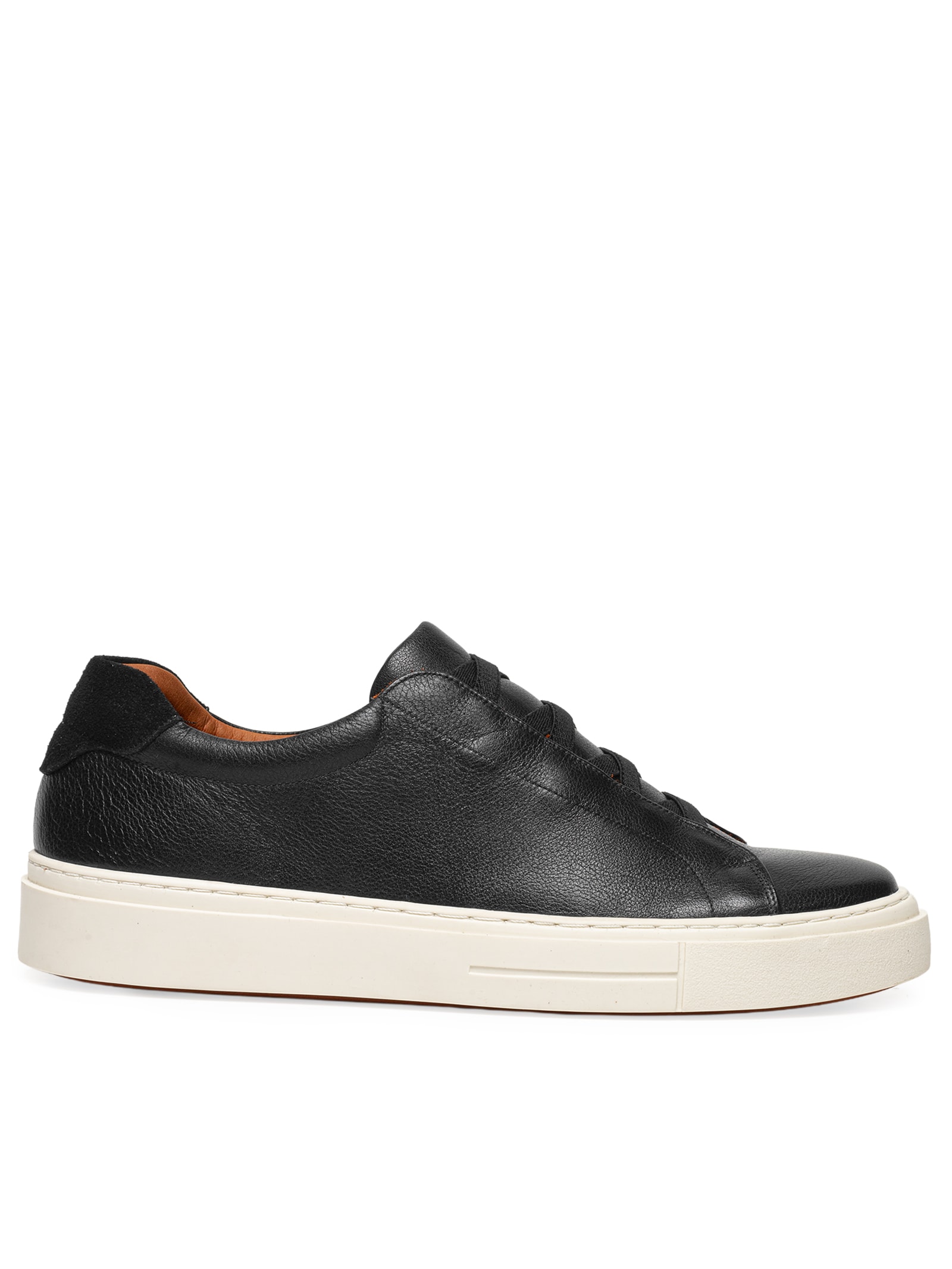 Tênis Masculino Slip On Em Couro Legitimo Preto '2 Essential