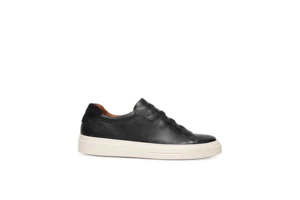 Tênis Masculino Slip On Em Couro Legitimo - Preto