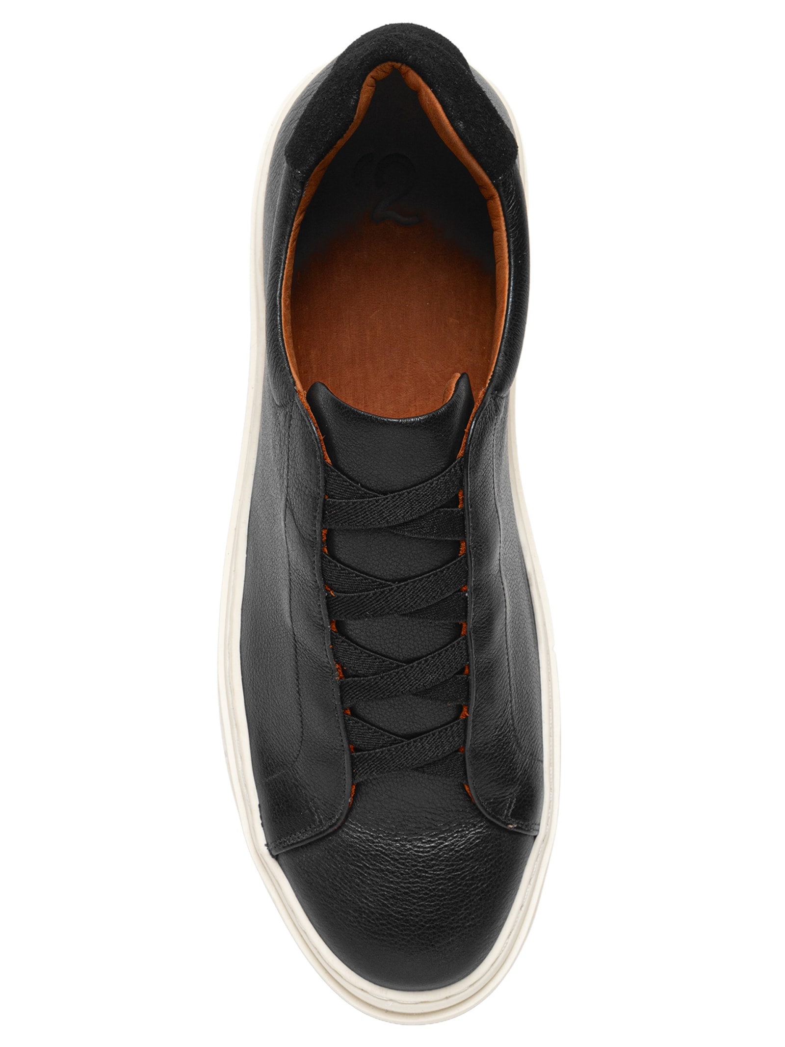 Tênis Masculino Slip On Em Couro Legítimo Preto '2 Essential