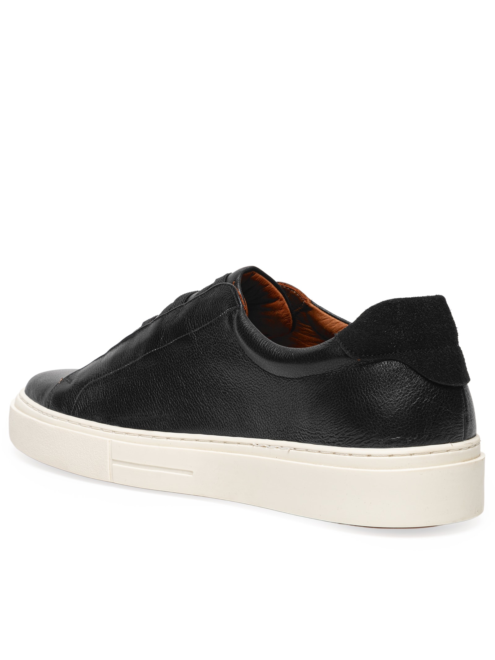 Tênis Masculino Slip On Em Couro Legítimo Preto '2 Essential