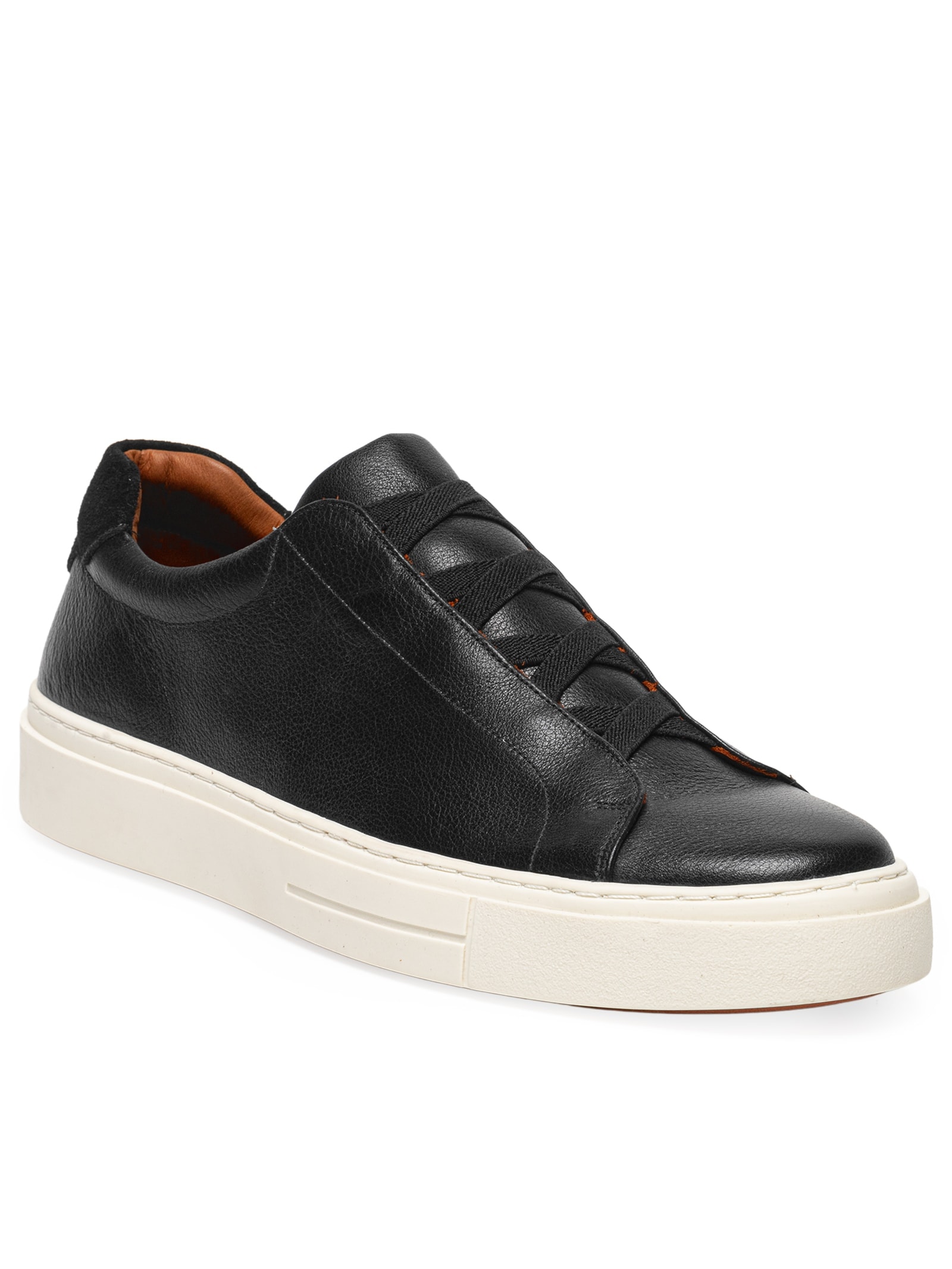 Tênis Masculino Slip On Em Couro Legítimo Preto '2 Essential