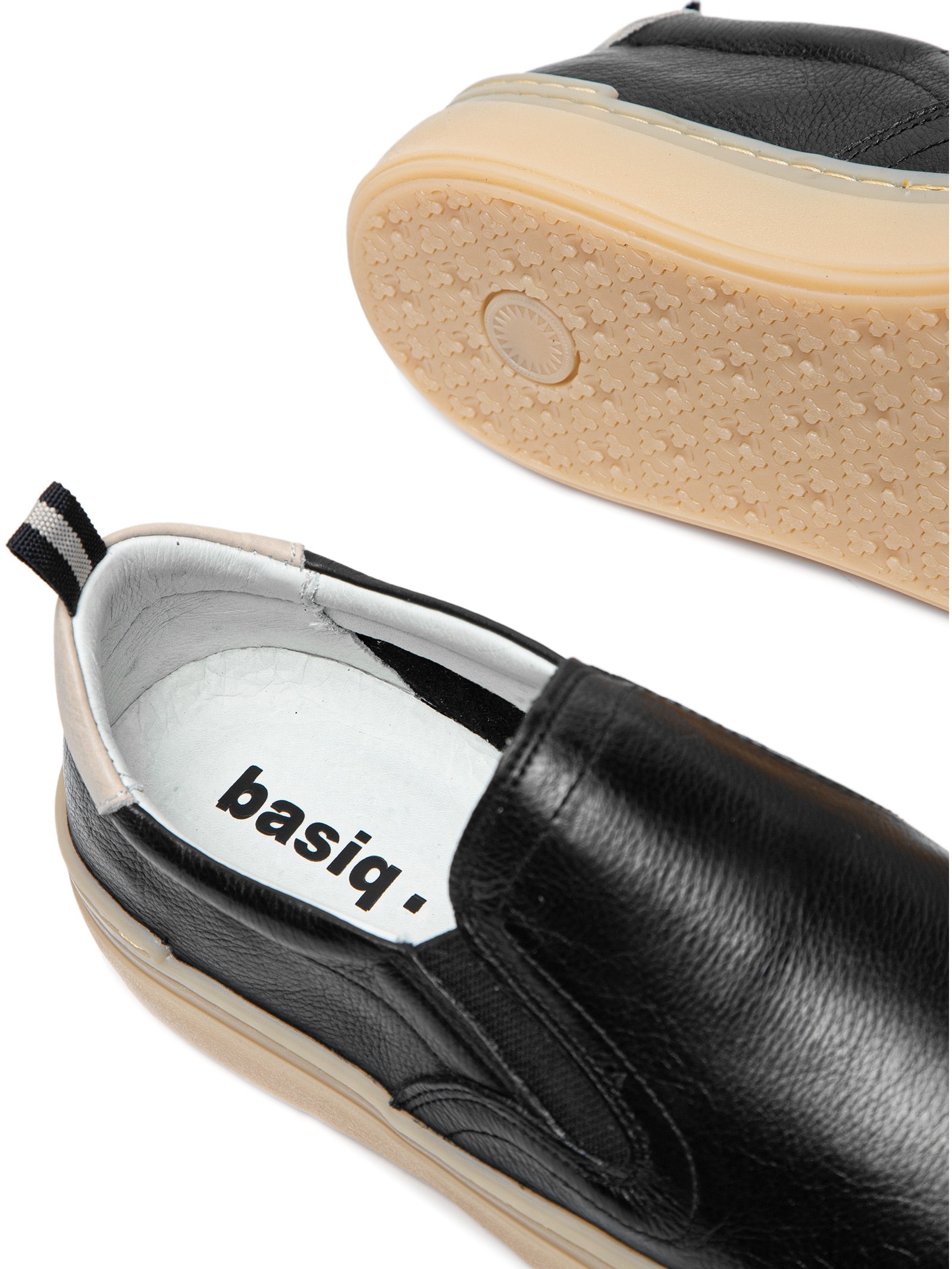 Tênis Masculino Slip On Em Couro Preto Basiq Men