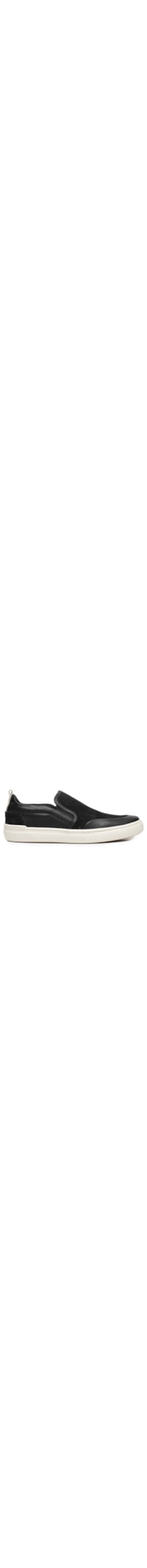 Tênis Masculino Slip On Em Couro - Preto