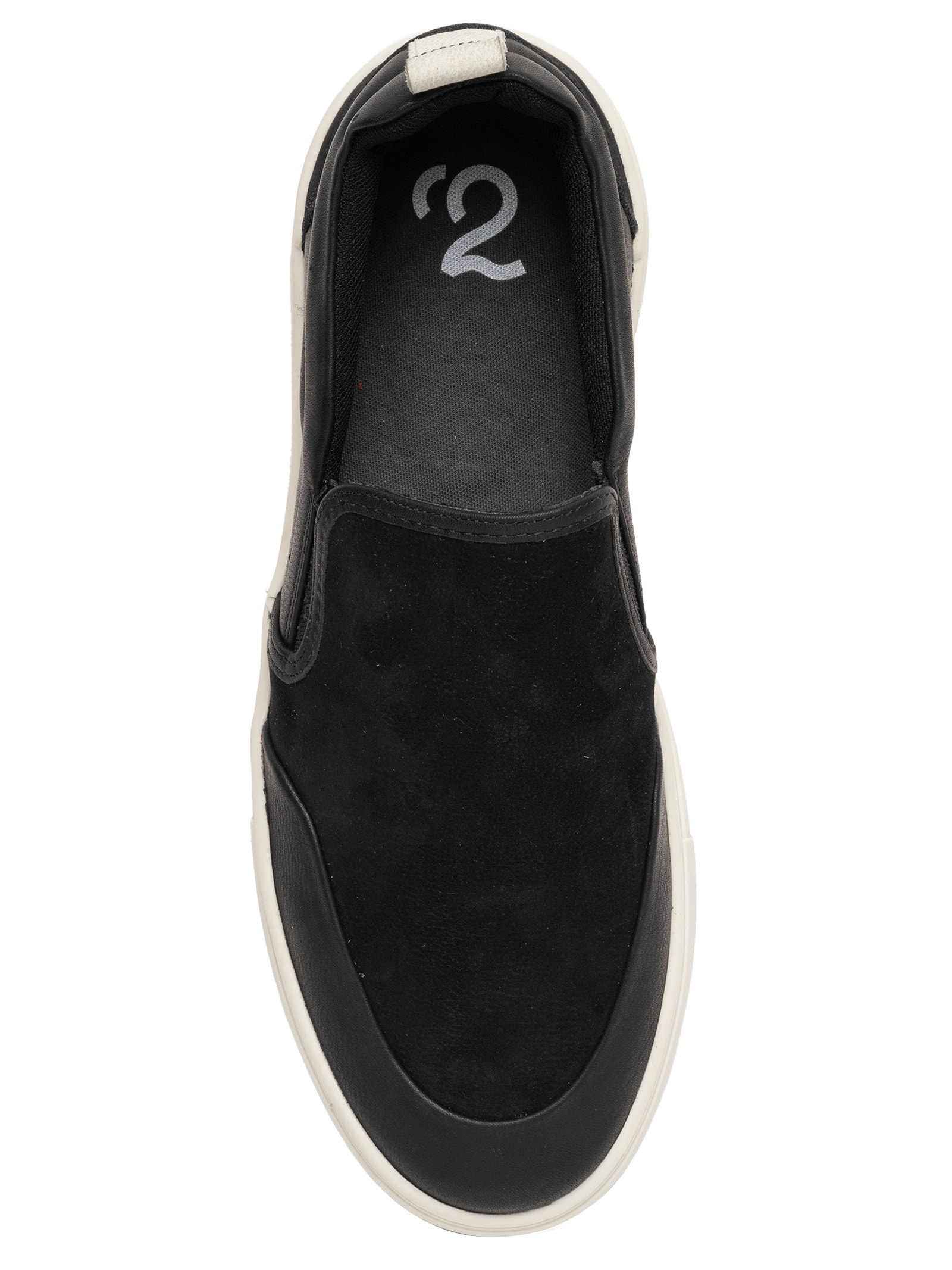 Tênis Masculino Slip On Em Couro Preto '2 Essential