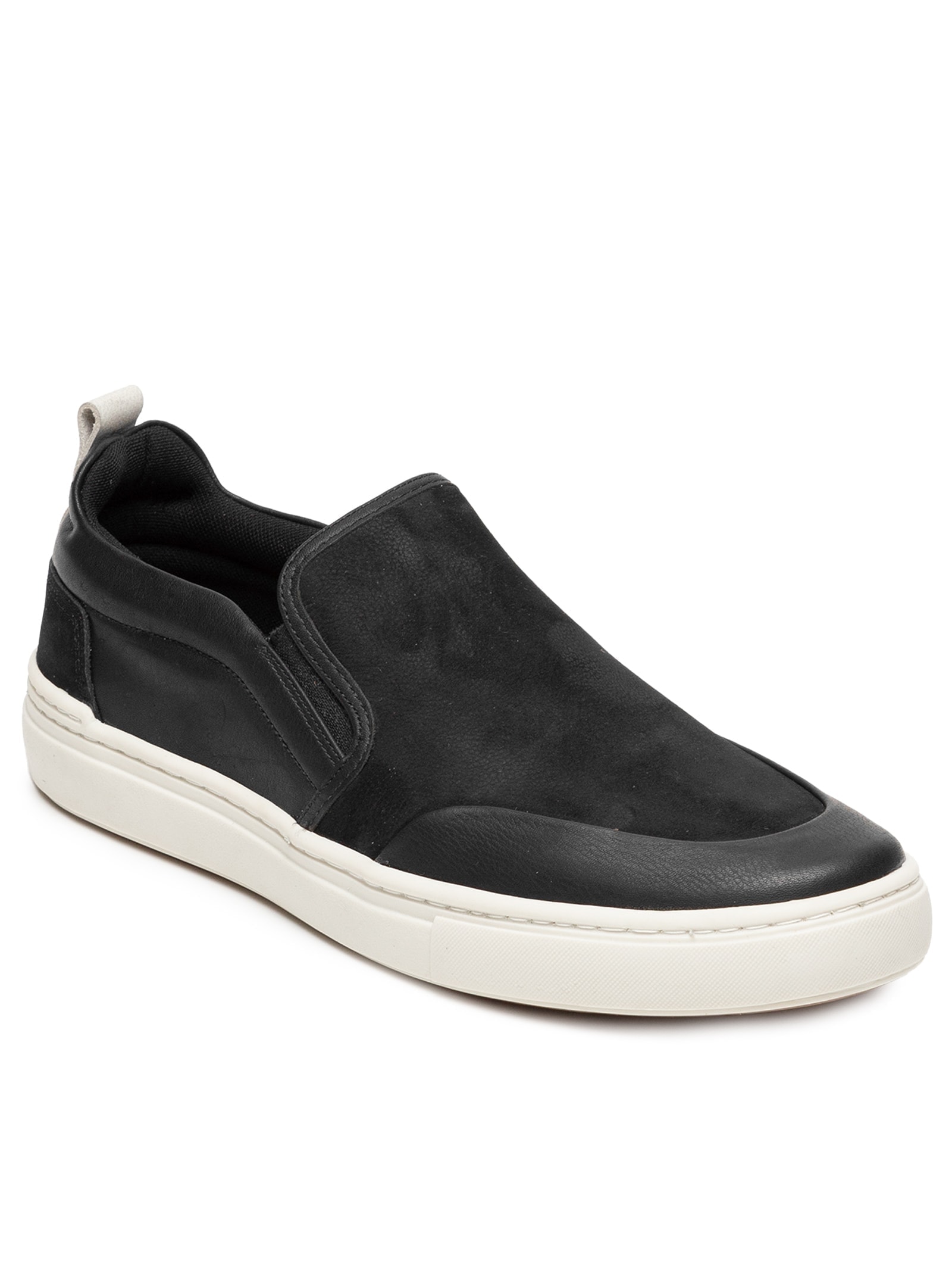 Tênis Masculino Slip On Em Couro Preto '2 Essential