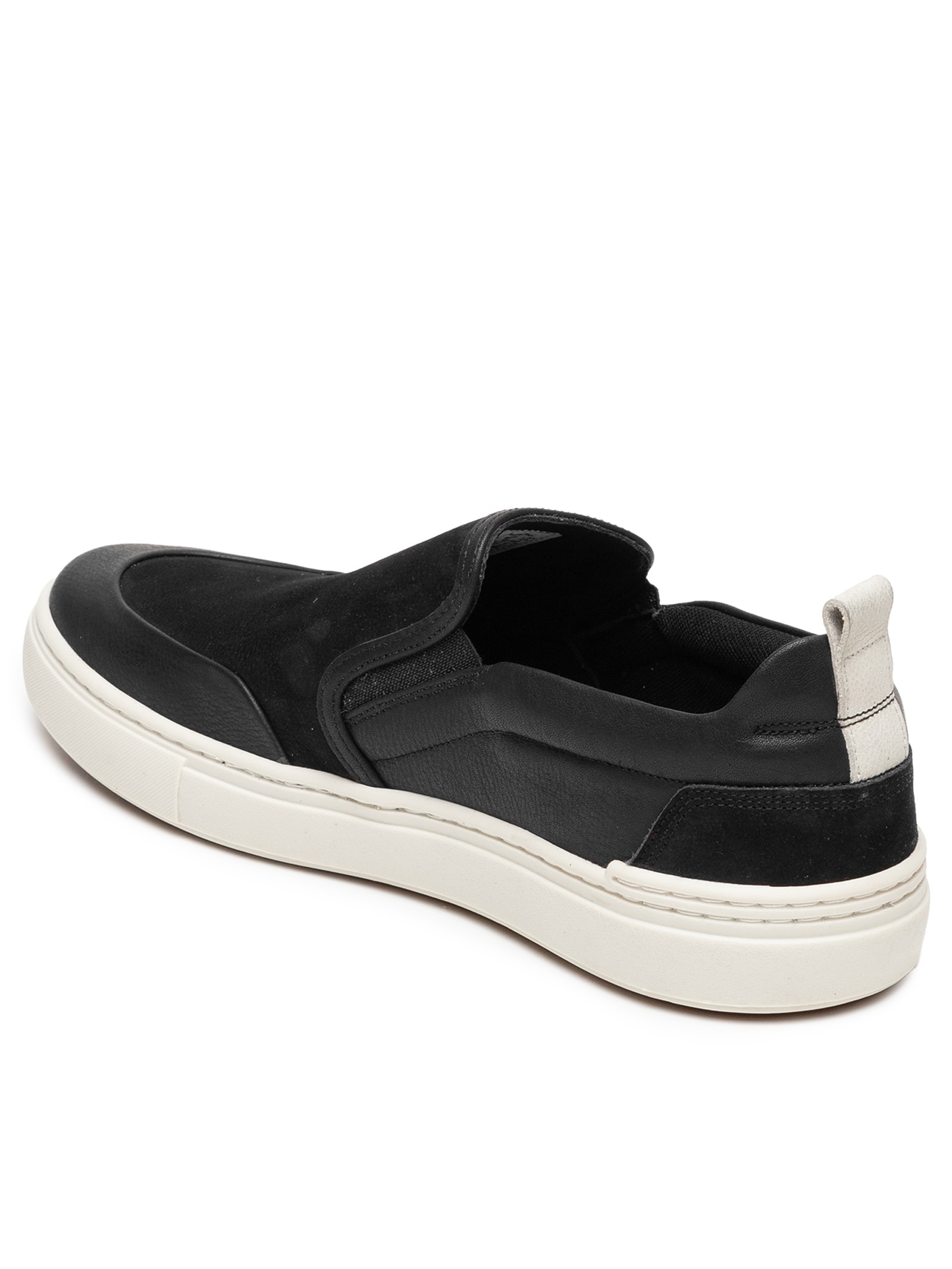 Tênis Masculino Slip On Em Couro Preto '2 Essential