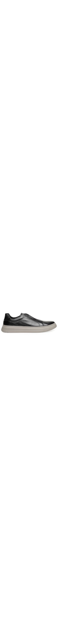 Tênis Masculino Slip On em Couro - Preto