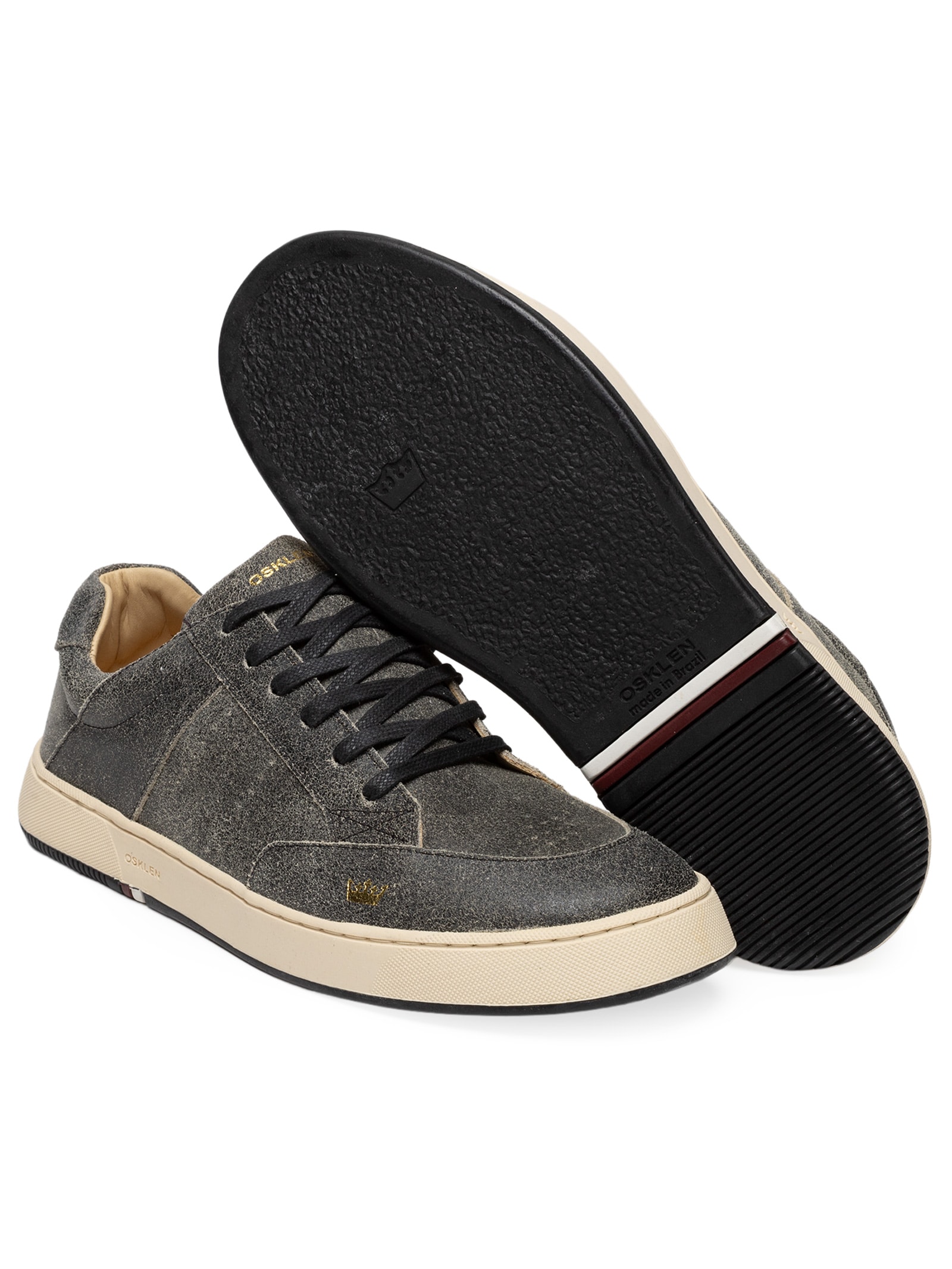Tênis Masculino Soho Couro Gasto Preto Osklen