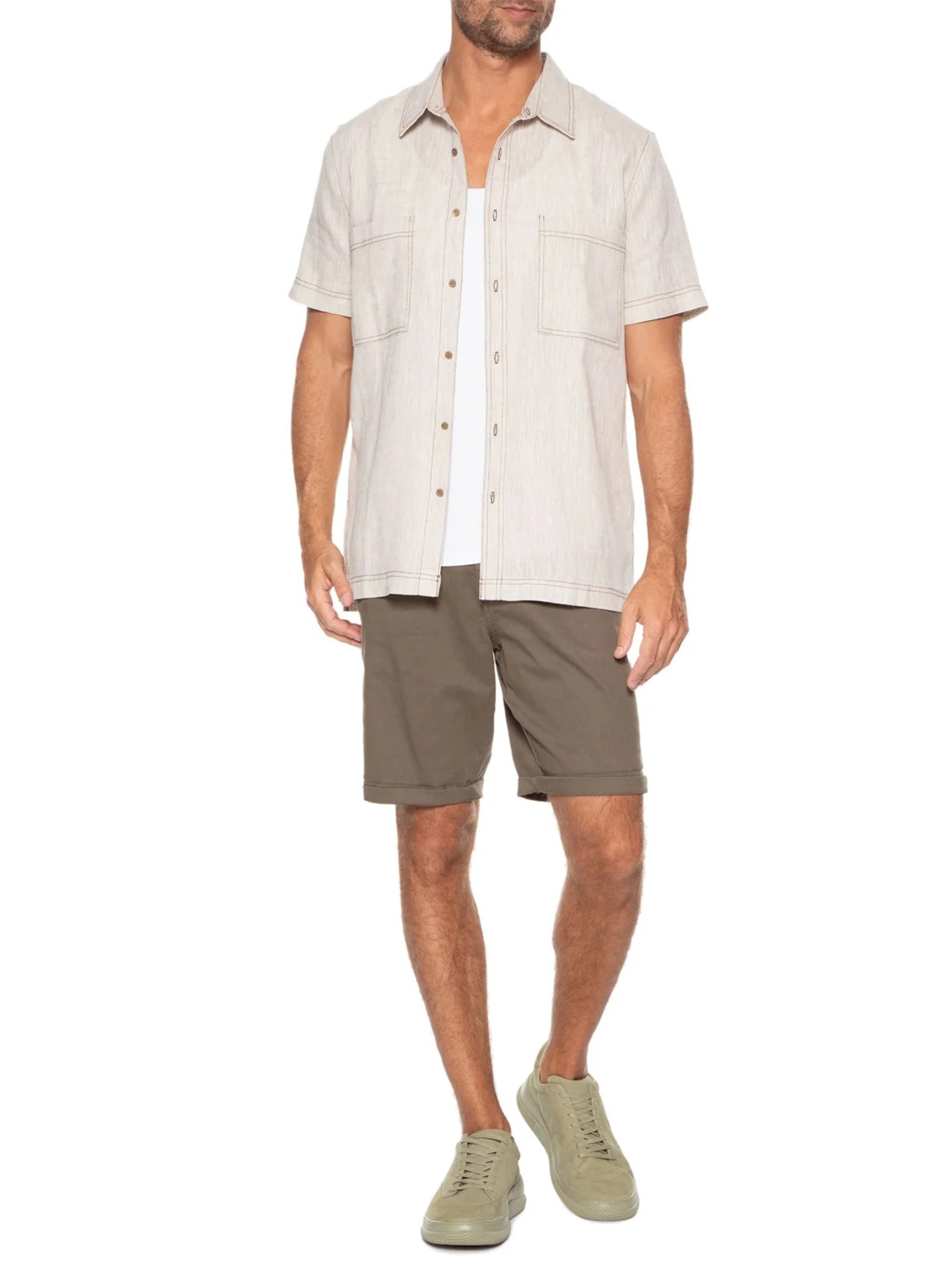 Tenis Mascyulino Hybrid Laces Nobuck Monochromatic Bege Osklen