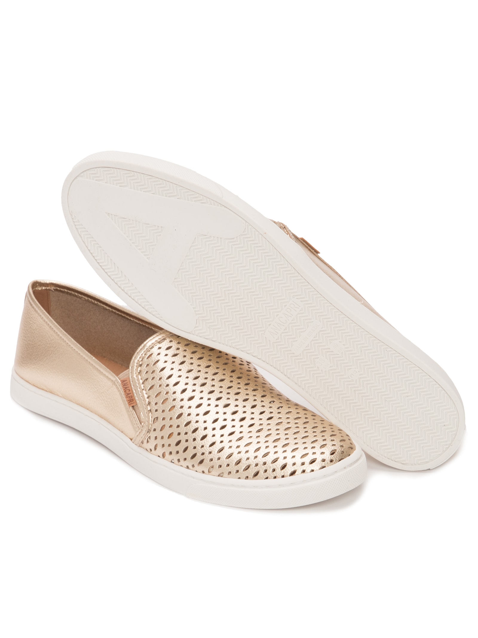 Tênis Slip On Ana Dourado  Anacapri