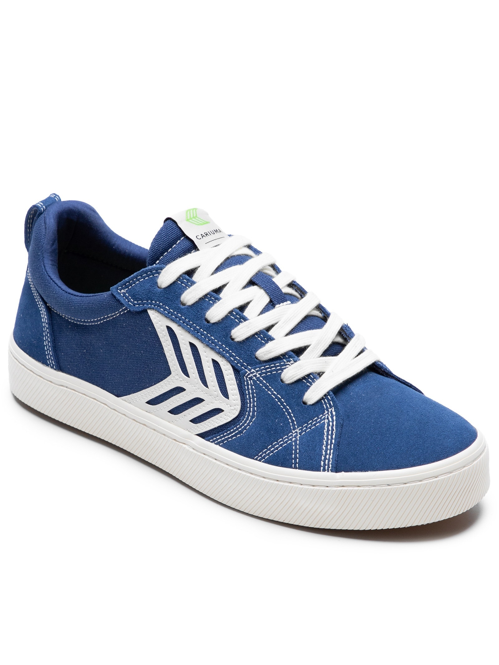 Tênis Unissex Pro Skate Mystery Suede and Canvas Contrast Thread Ivory Azul Cariuma
