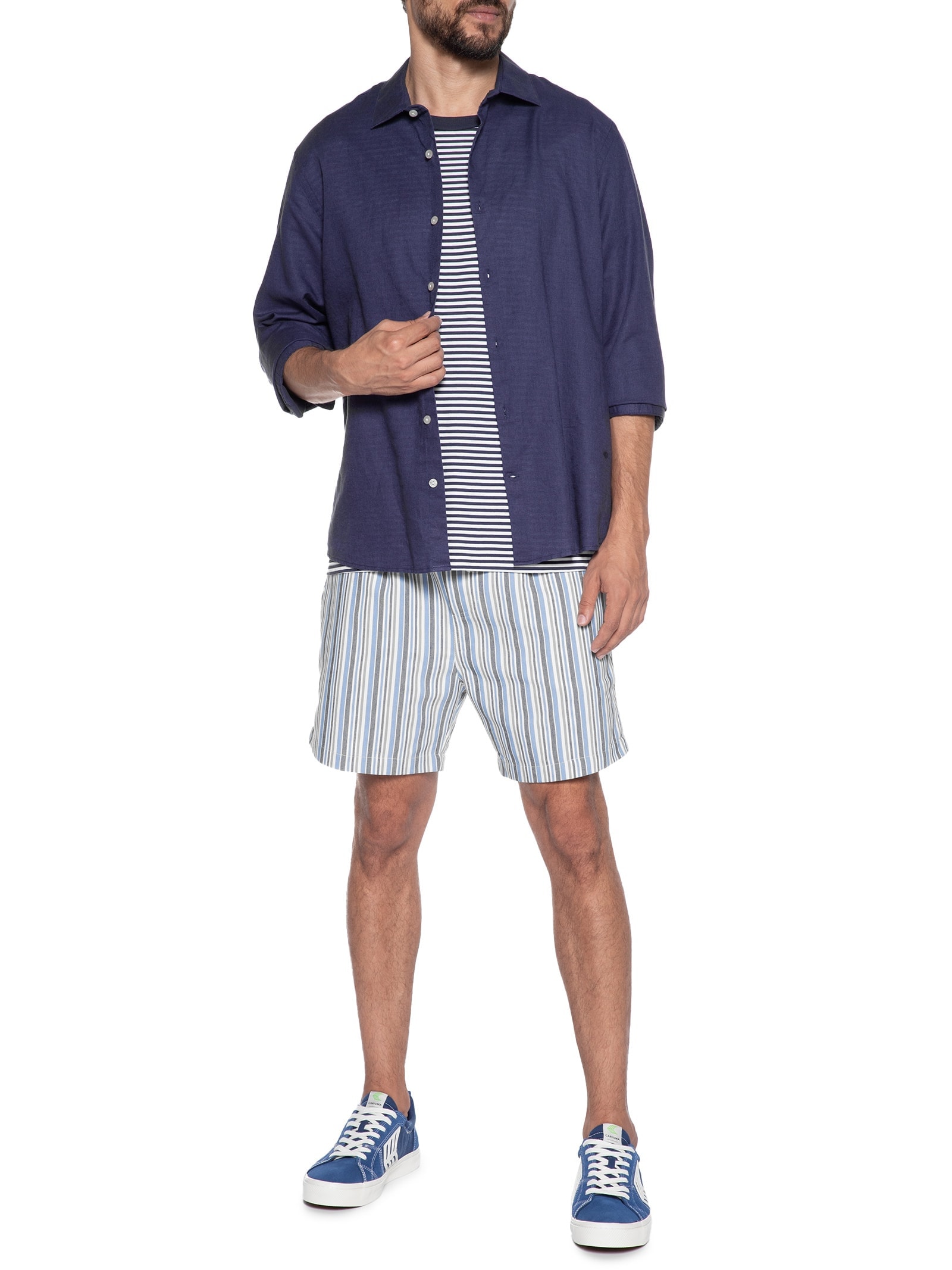 Tênis Unissex Pro Skate Mystery Suede and Canvas Contrast Thread Ivory Azul Cariuma