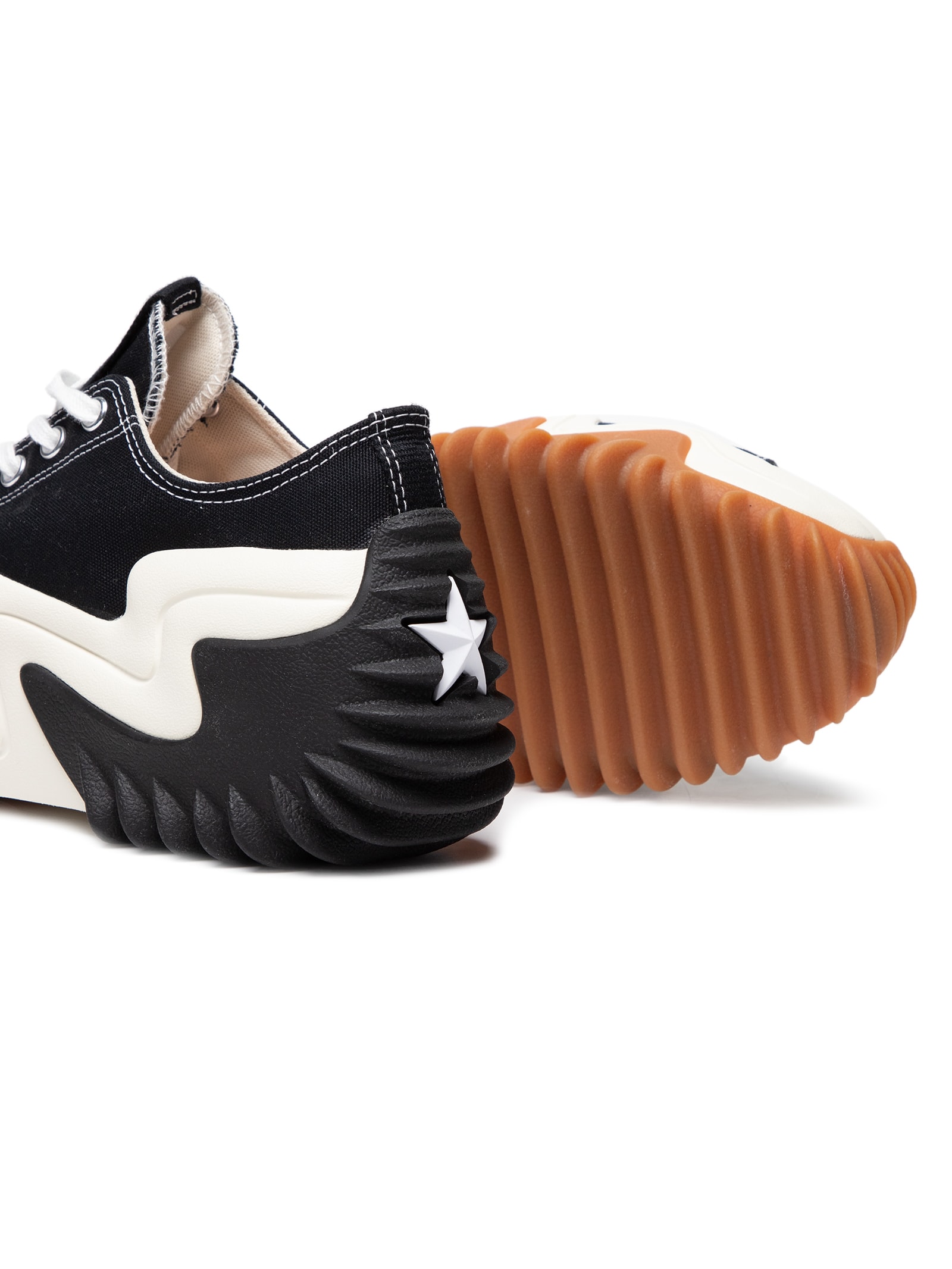 【⏰週末値下げ】23.5 CONVERSE RUN STAR MOTION HI Tênis Converse Run Star Motion Hi Canvas Platform Black White Gum