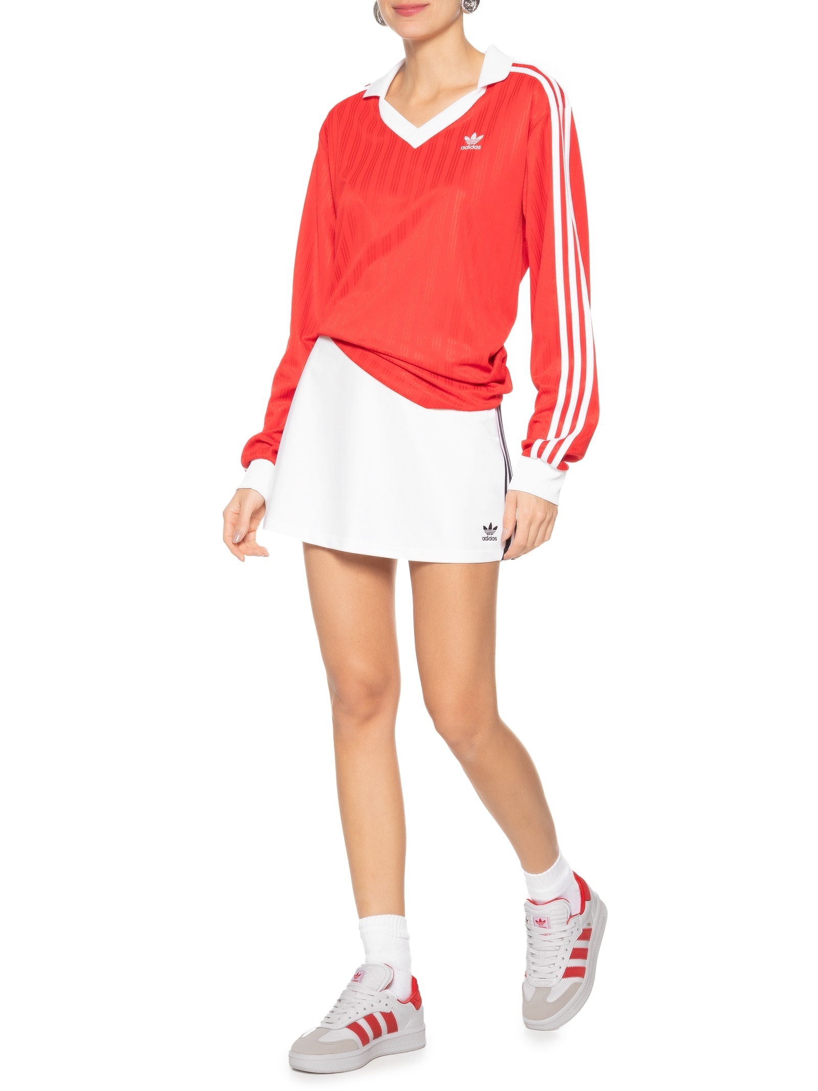 Tênis Unissex Samba Xlg Branco e Vermelho Adidas Originals