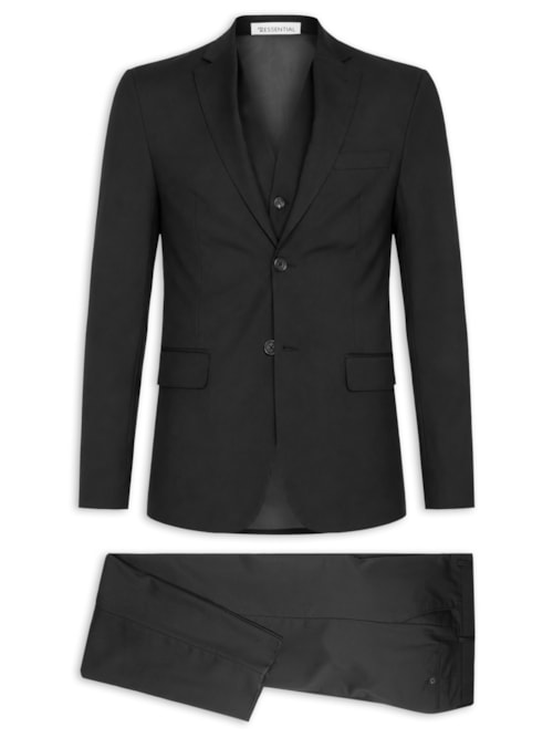 Terno Masculino Clássico 3 Peças - Preto