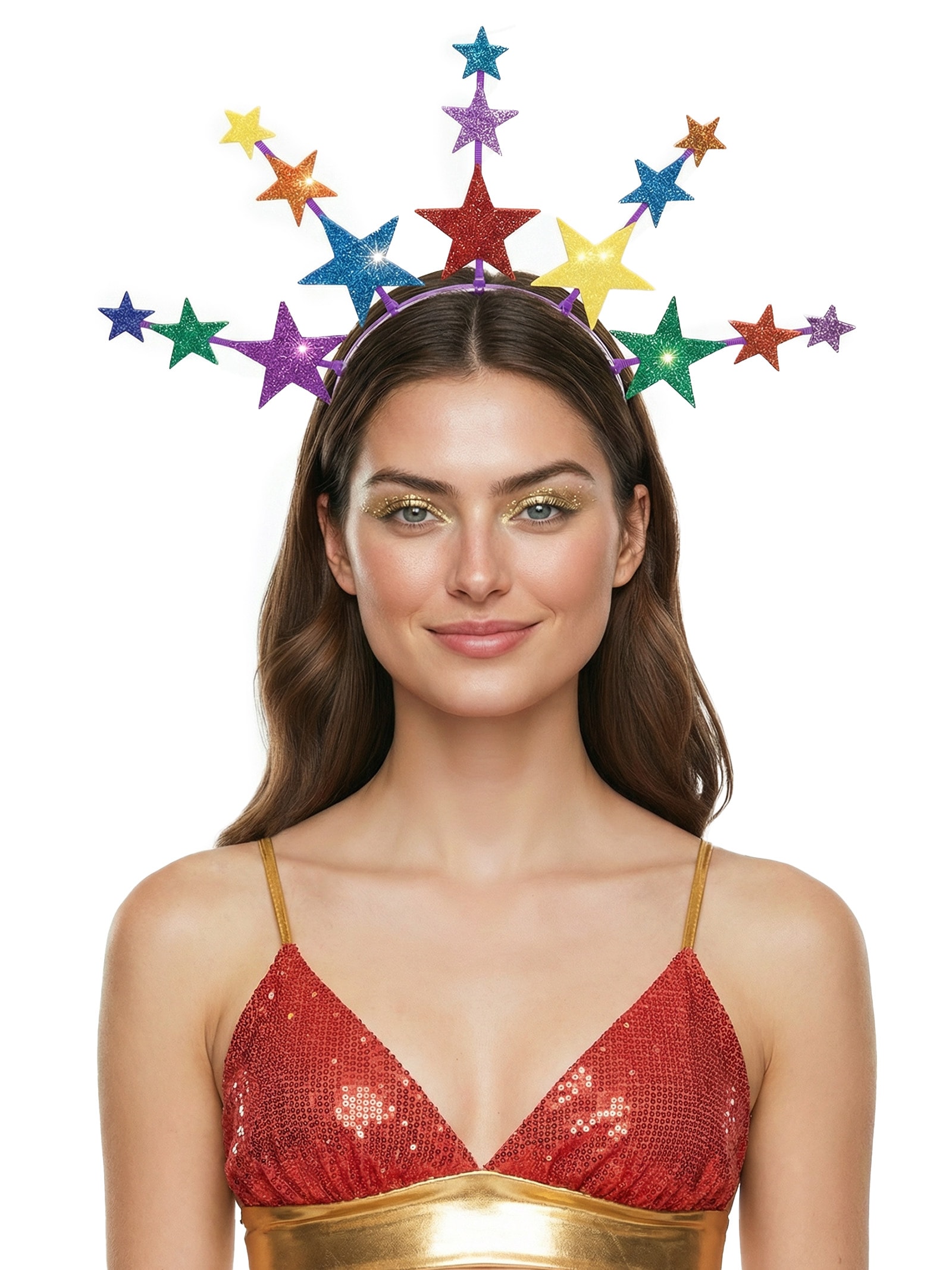 Tiara Carnaval Estrelas Roxo Market 33