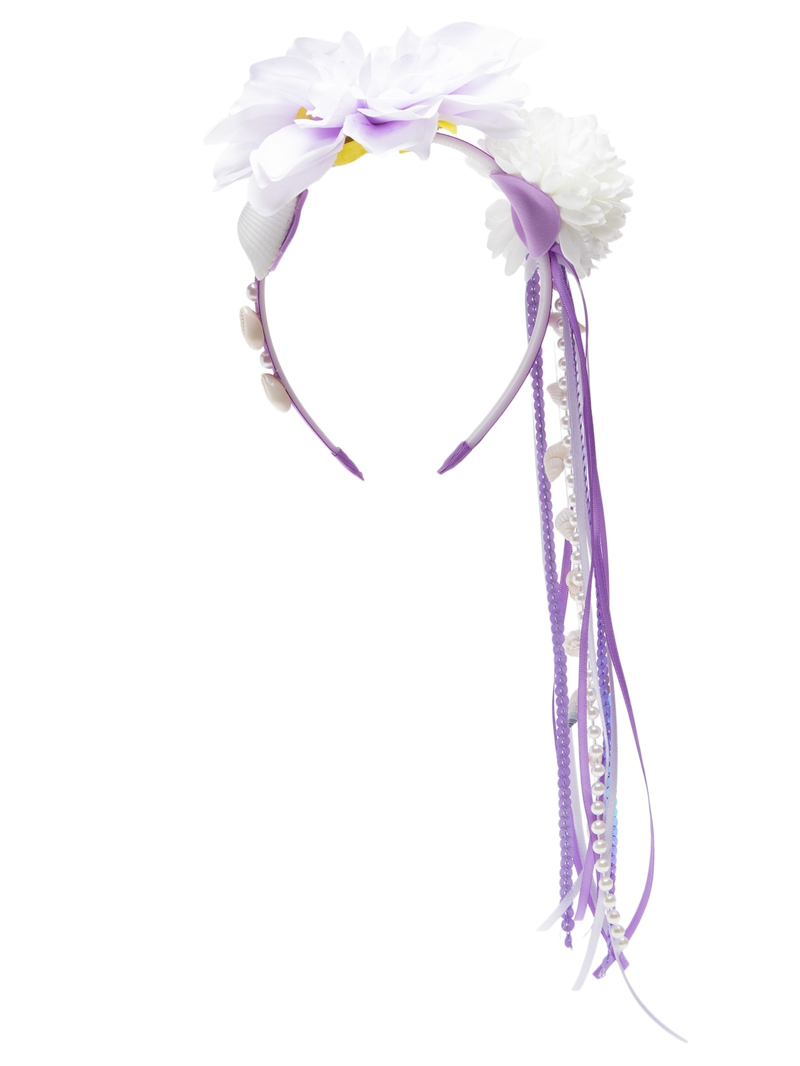 Tiara Carnaval Flores E Conchas Lilás  Market 33